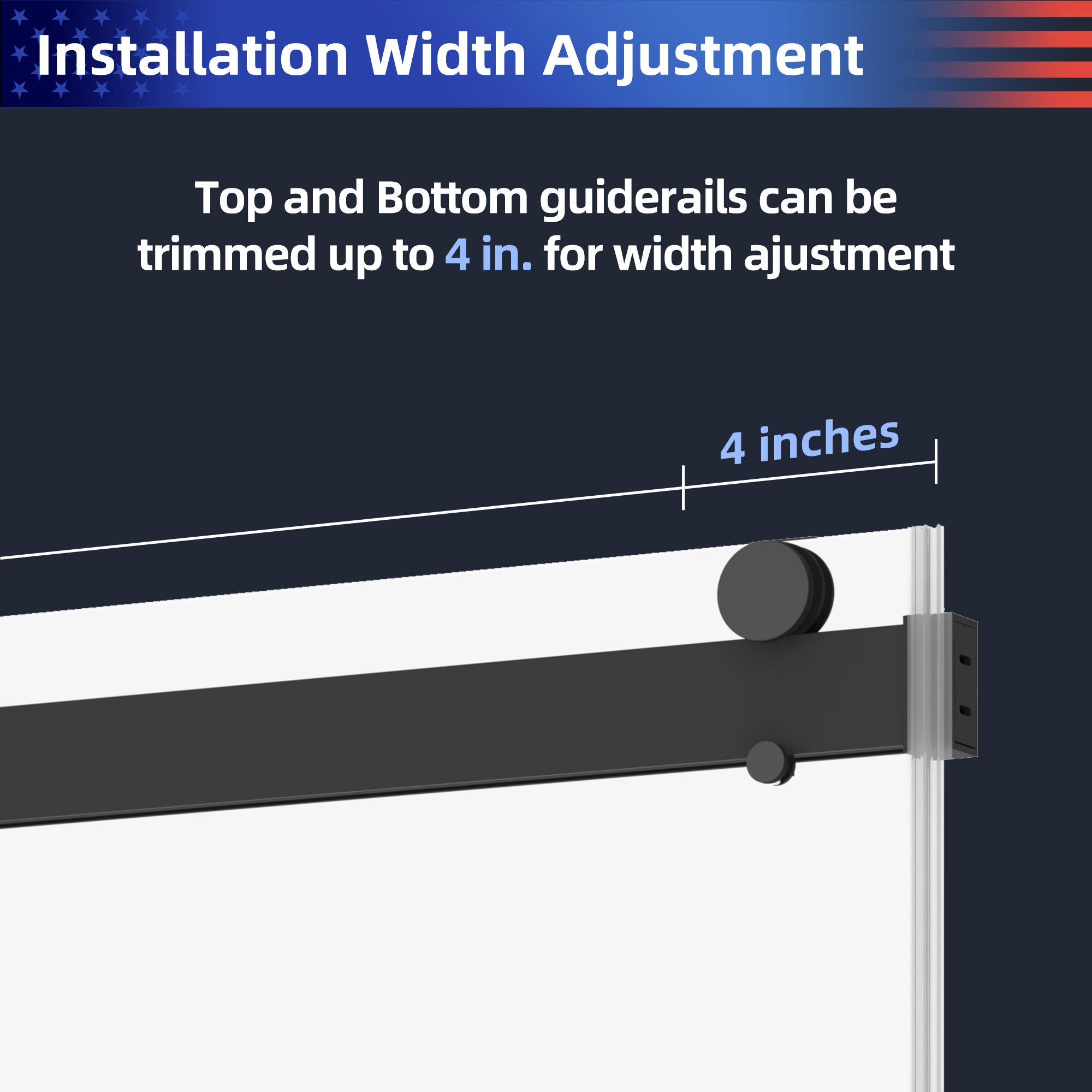 44 to 48 in. W x 76 in. H Sliding Frameless Shower Door with 3/8 Inch (10mm) Thick Tampered Glass in Matte Black RX-SD02-4876MB