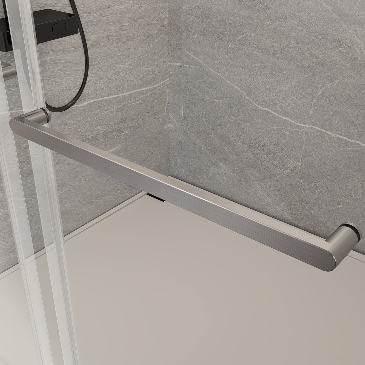RAINLEX 56-60 in. W x 76 in. H Sliding Frameless Shower Door, 5/16 in. Tempered Glass in Brushed Nickel
