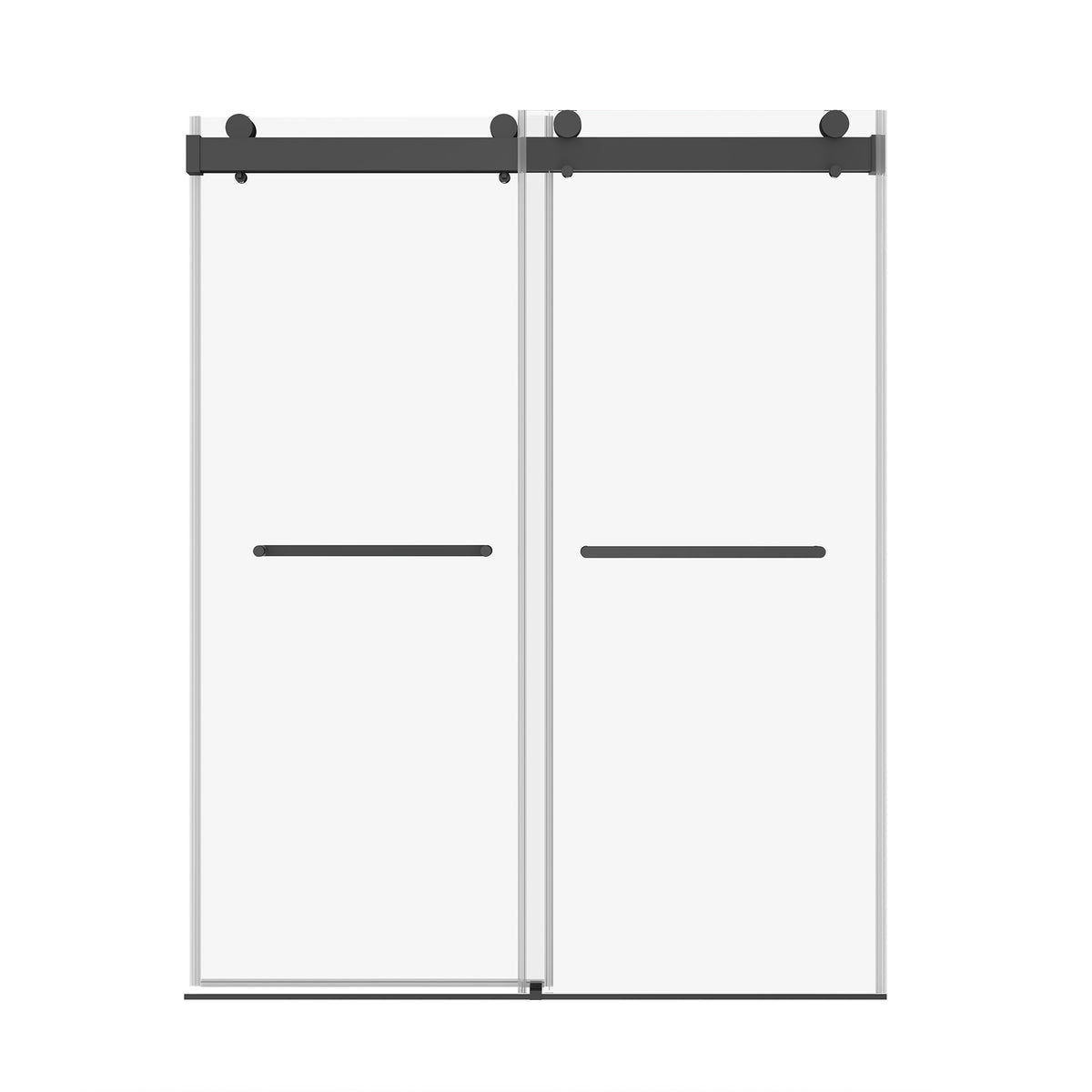 RAINLEX 68-72 in. W x 76 in. H Sliding Frameless Shower Door, 5/16 in. Tempered Glass in Matte Black