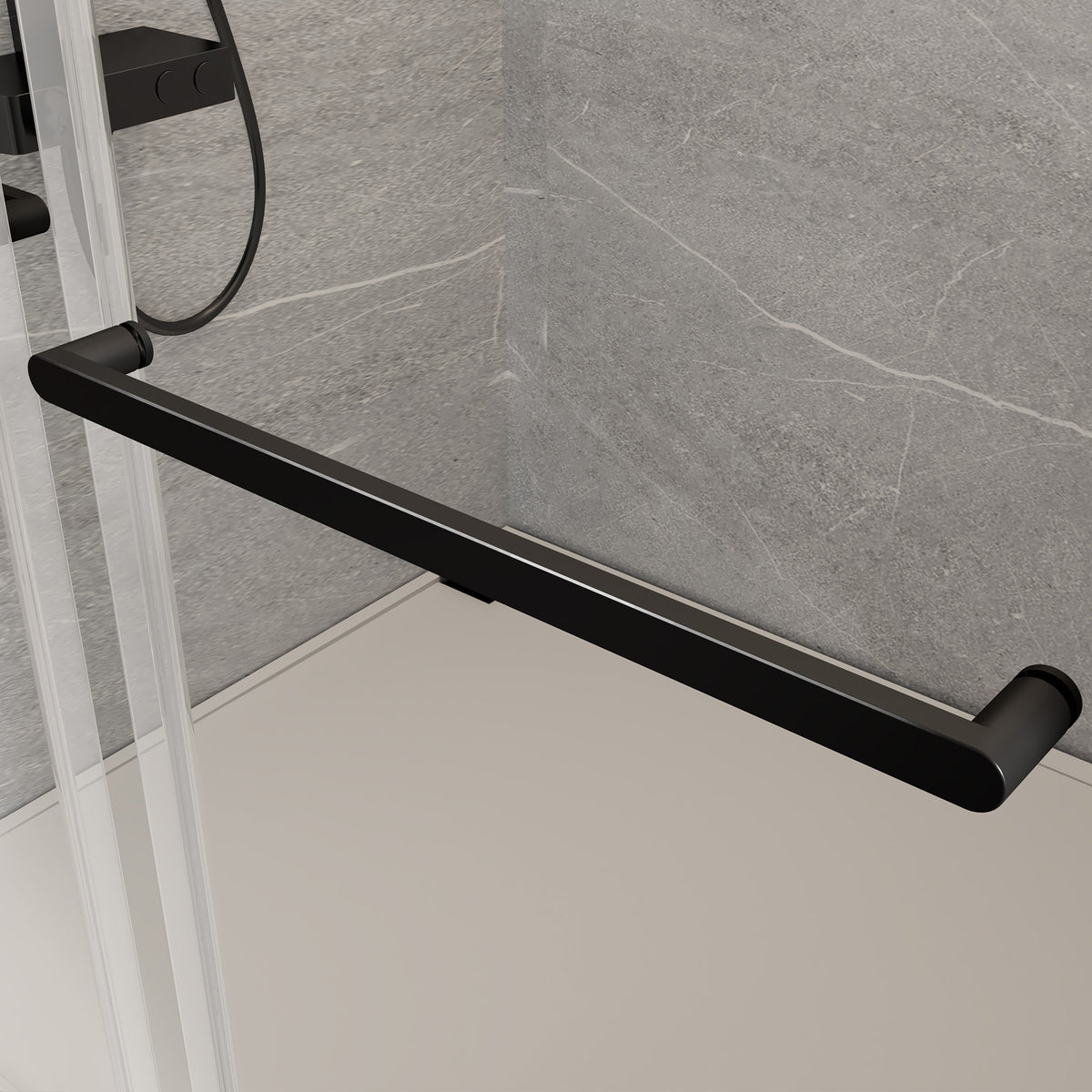 RAINLEX 68-72 in. W x 76 in. H Sliding Frameless Shower Door, 5/16 in. Tempered Glass in Matte Black