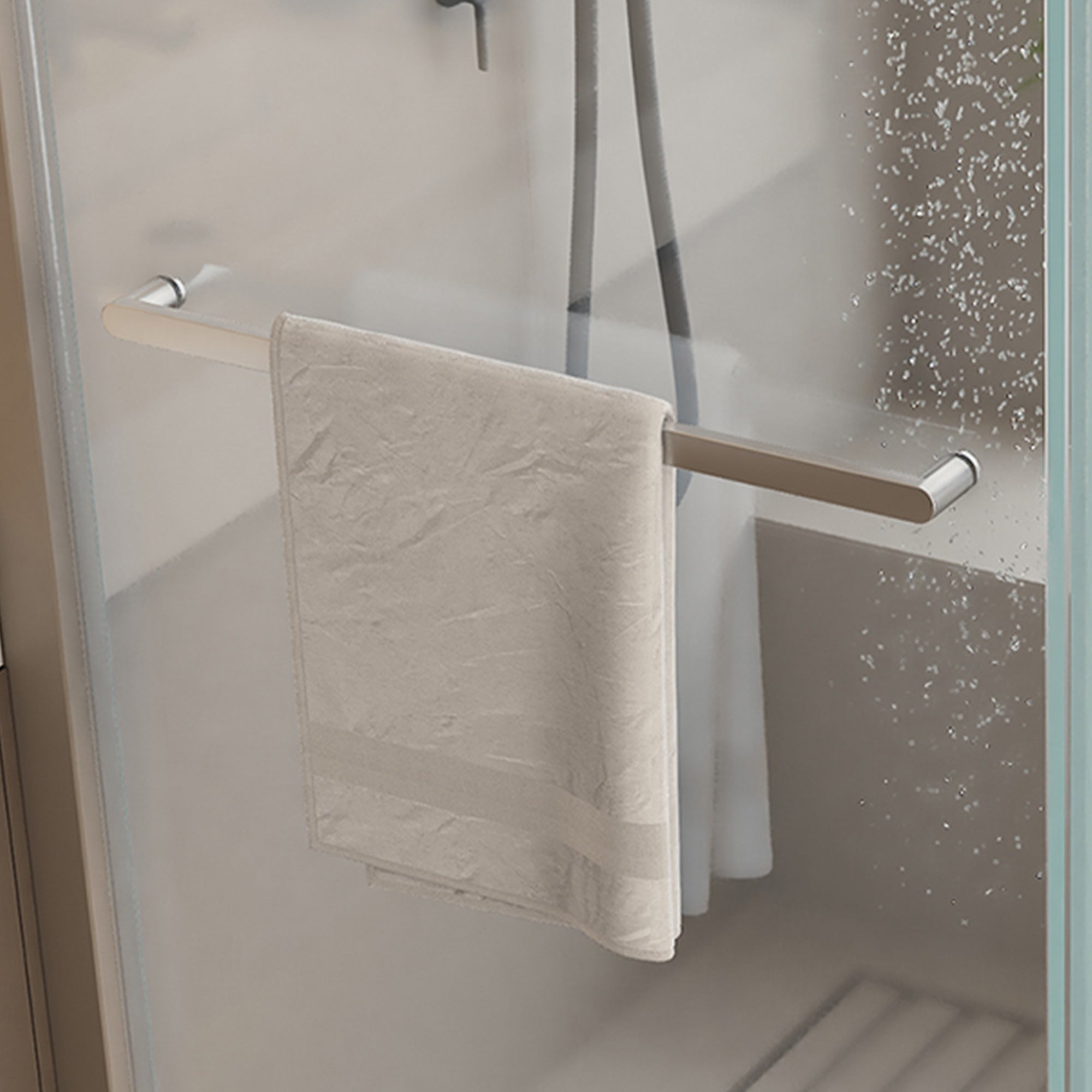 Porte de baignoire coulissante double sans cadre de 56 à 60 po de largeur x 65 po de hauteur en chrome RX-SD03-6065CH