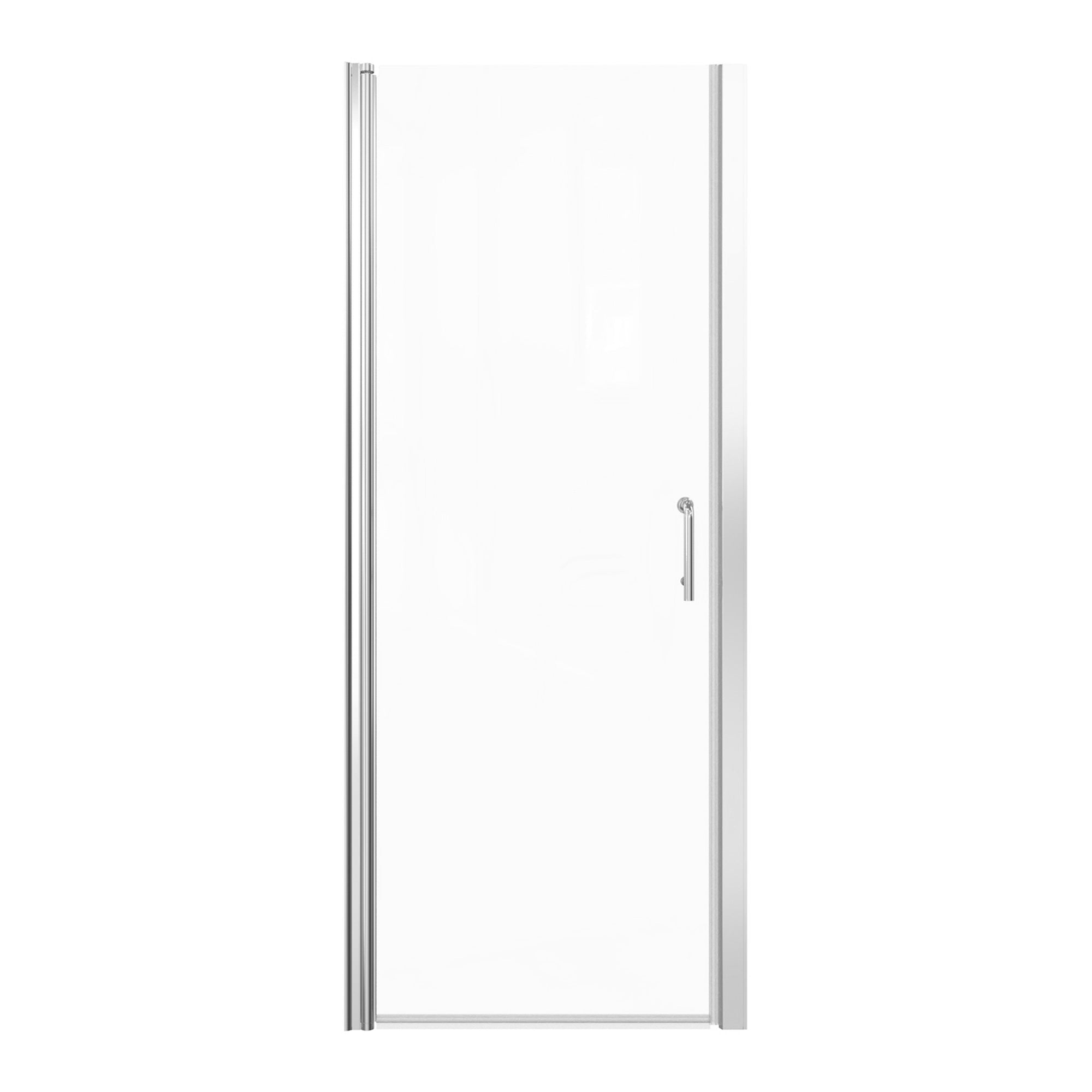 Porte de douche pivotante semi-sans cadre de 30 à 31-3/8 po de largeur x 72 po de hauteur en chrome RX-SD04-3072CH