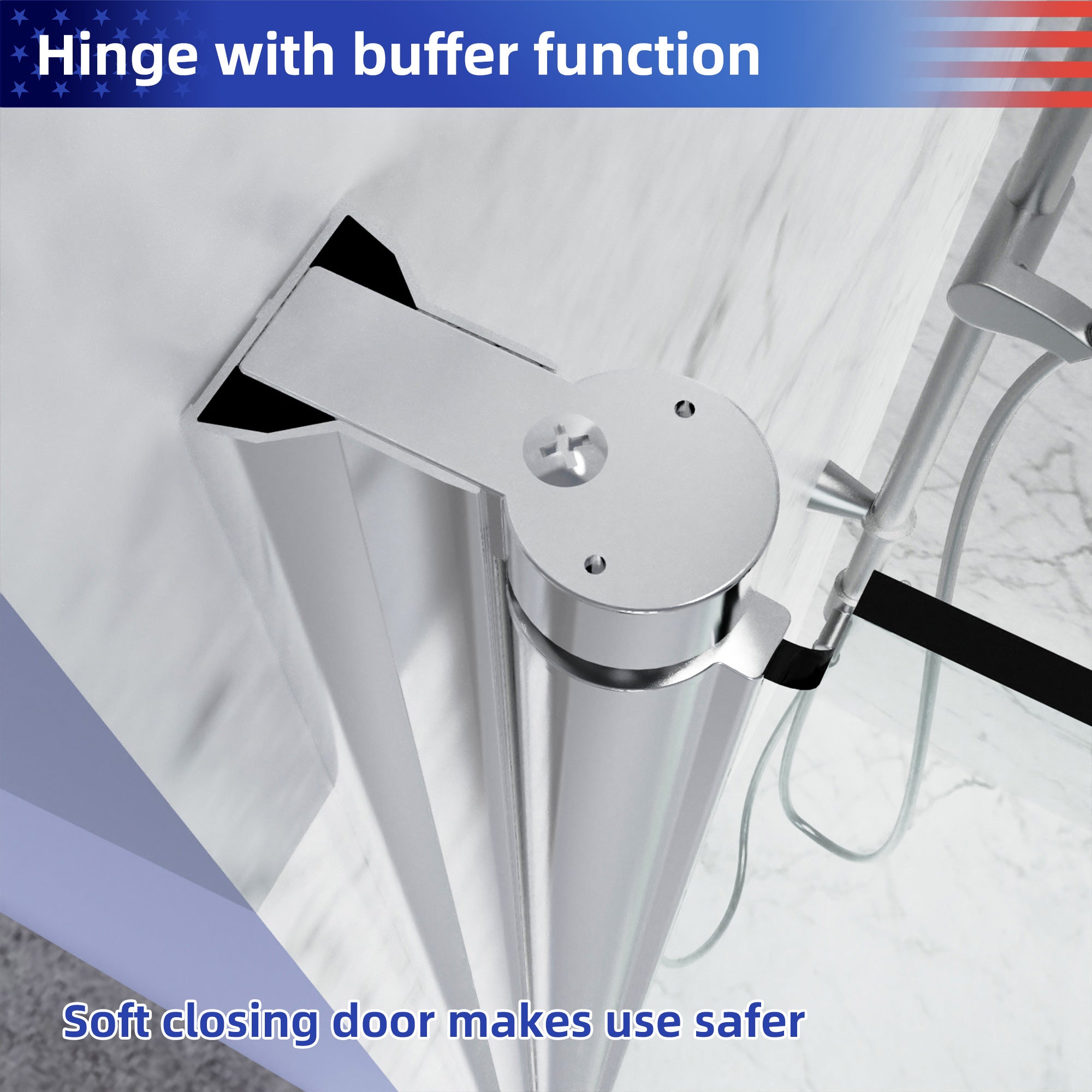 Porte de douche pivotante semi-sans cadre de 30 à 31-3/8 po de largeur x 72 po de hauteur en chrome RX-SD04-3072CH