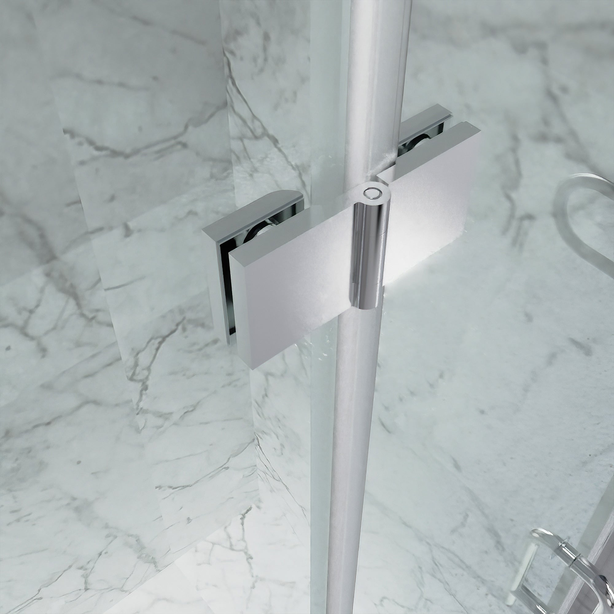 36 to 37-3/8 in. W x 72 in. H Semi-Frameless Bi-Fold Shower Doors in Chrome RX-SD05-3672CH