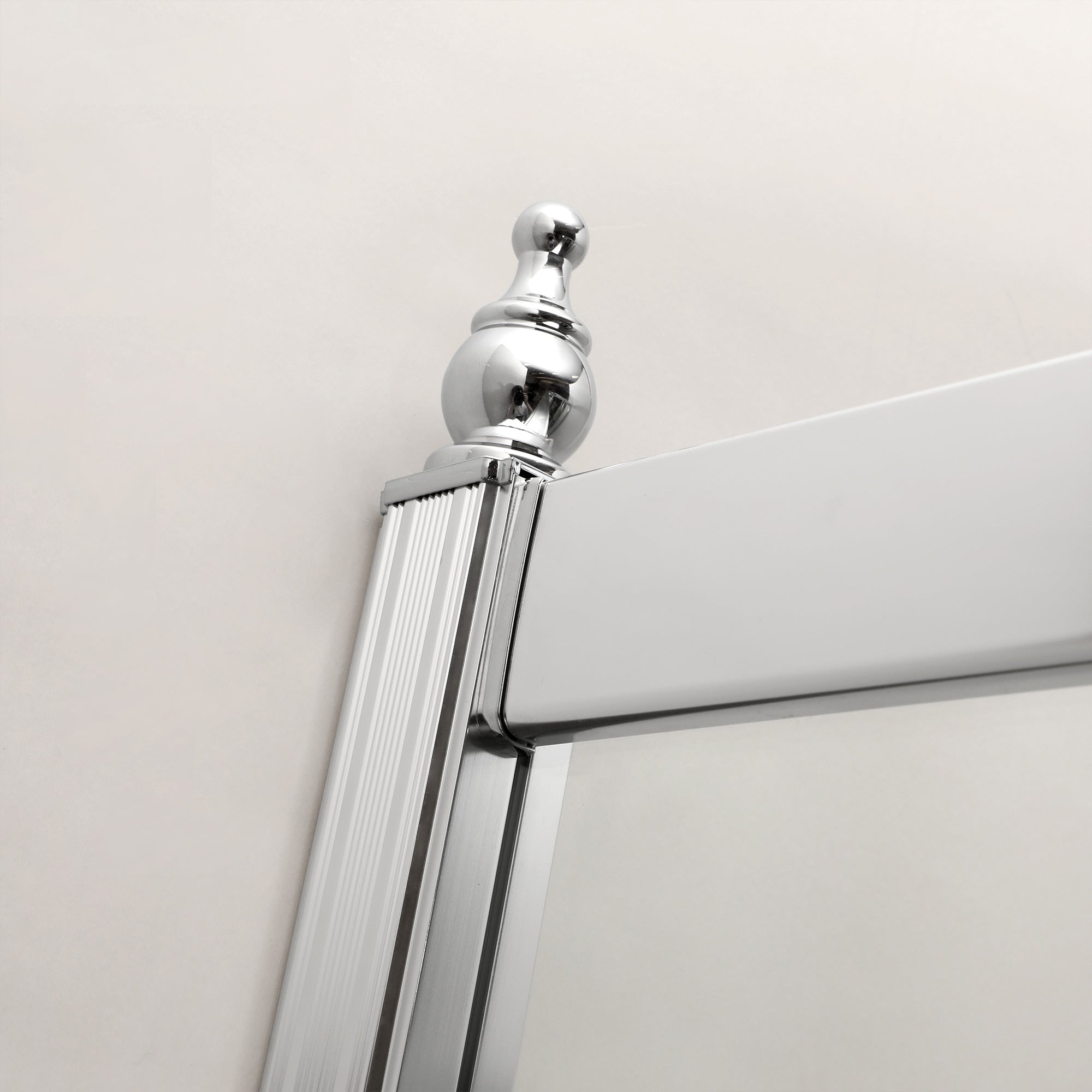 36" x 72" Semi-Frameless Round Sliding Shower Enclosure, Chrome