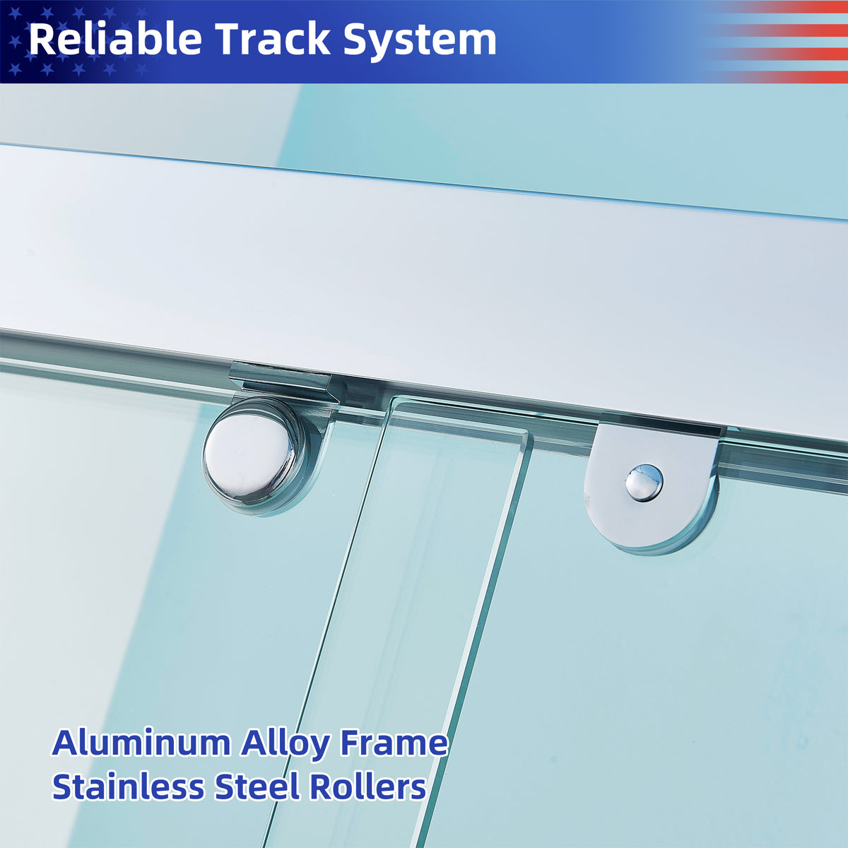 RAINLEX Framed Sliding Shower Door, 8mm Tempered Glass in Chrome