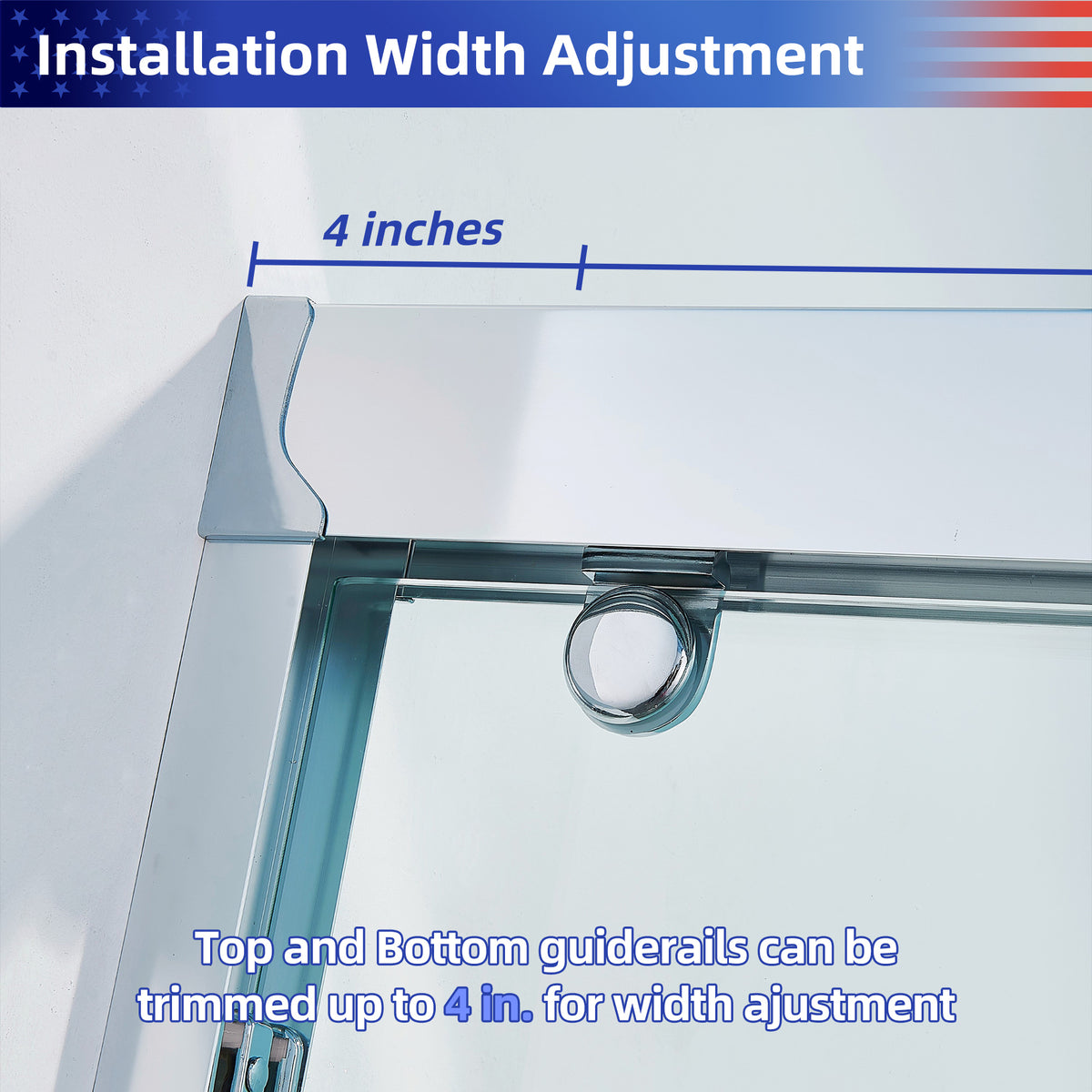 RAINLEX Framed Sliding Shower Door, 8mm Tempered Glass in Chrome