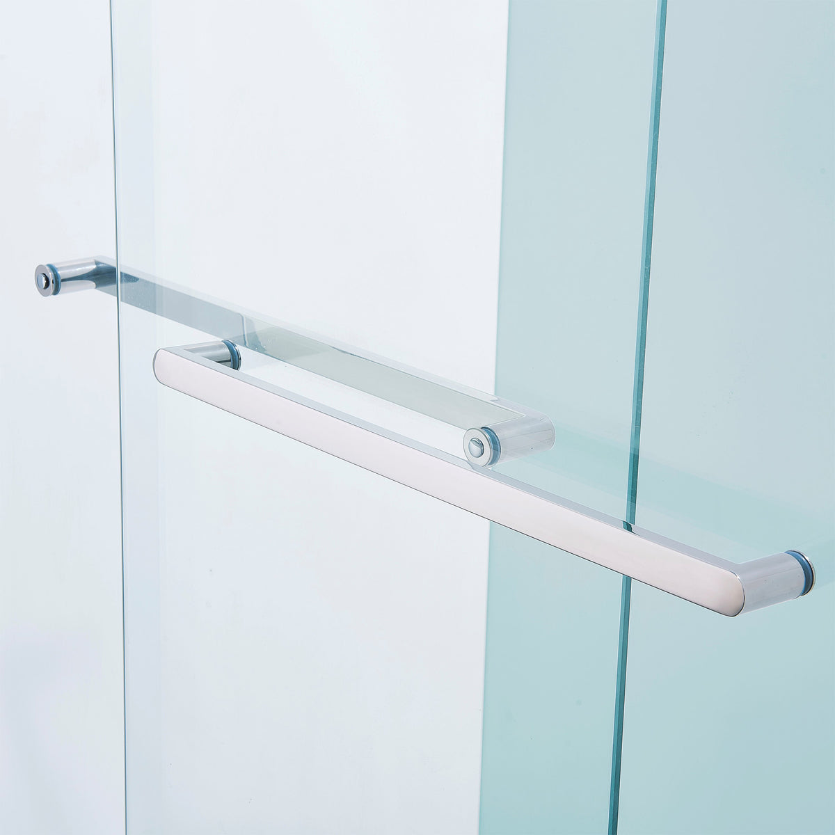 RAINLEX Framed Sliding Shower Door, 8mm Tempered Glass in Chrome