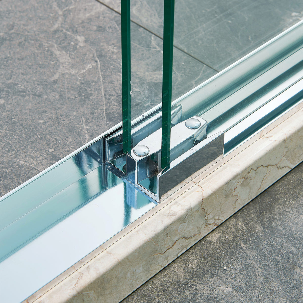 RAINLEX Framed Sliding Shower Door, 8mm Tempered Glass in Chrome