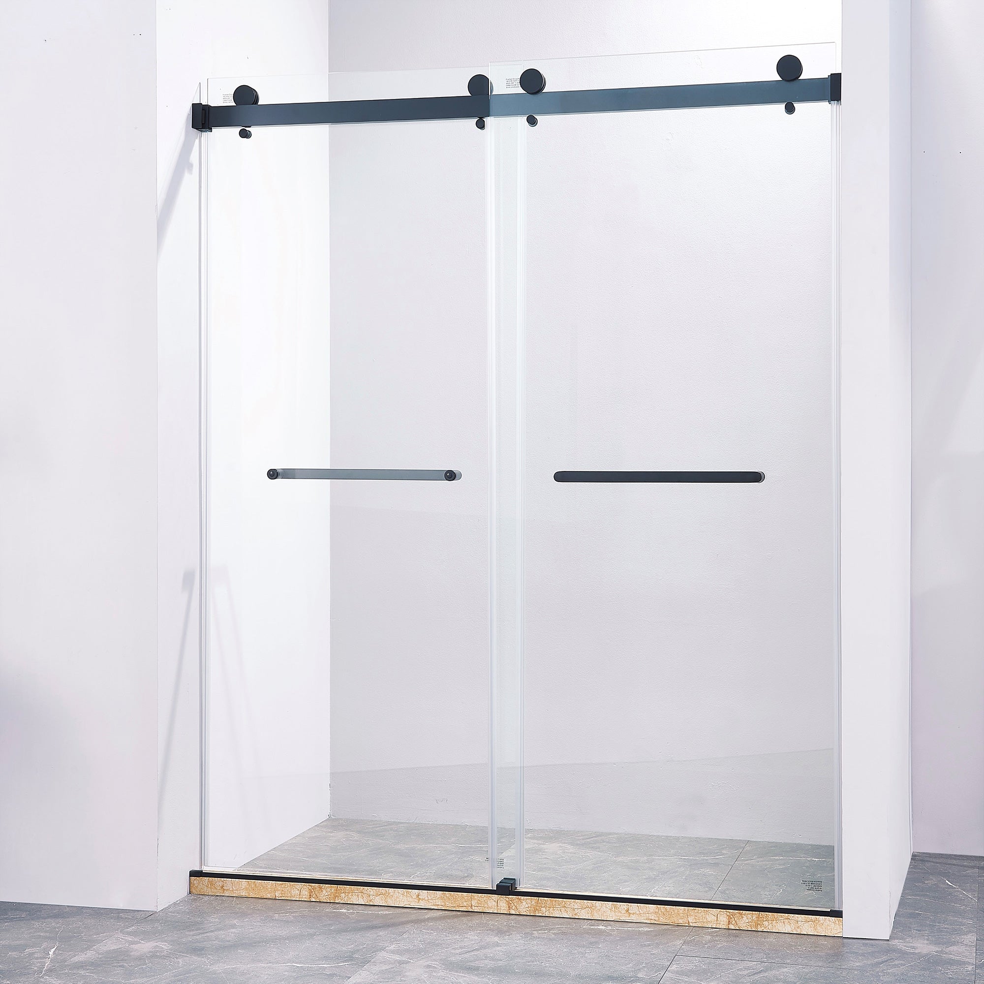 56-60" W x 75" H Frameless Sliding Shower Door, 8mm Tempered Glass