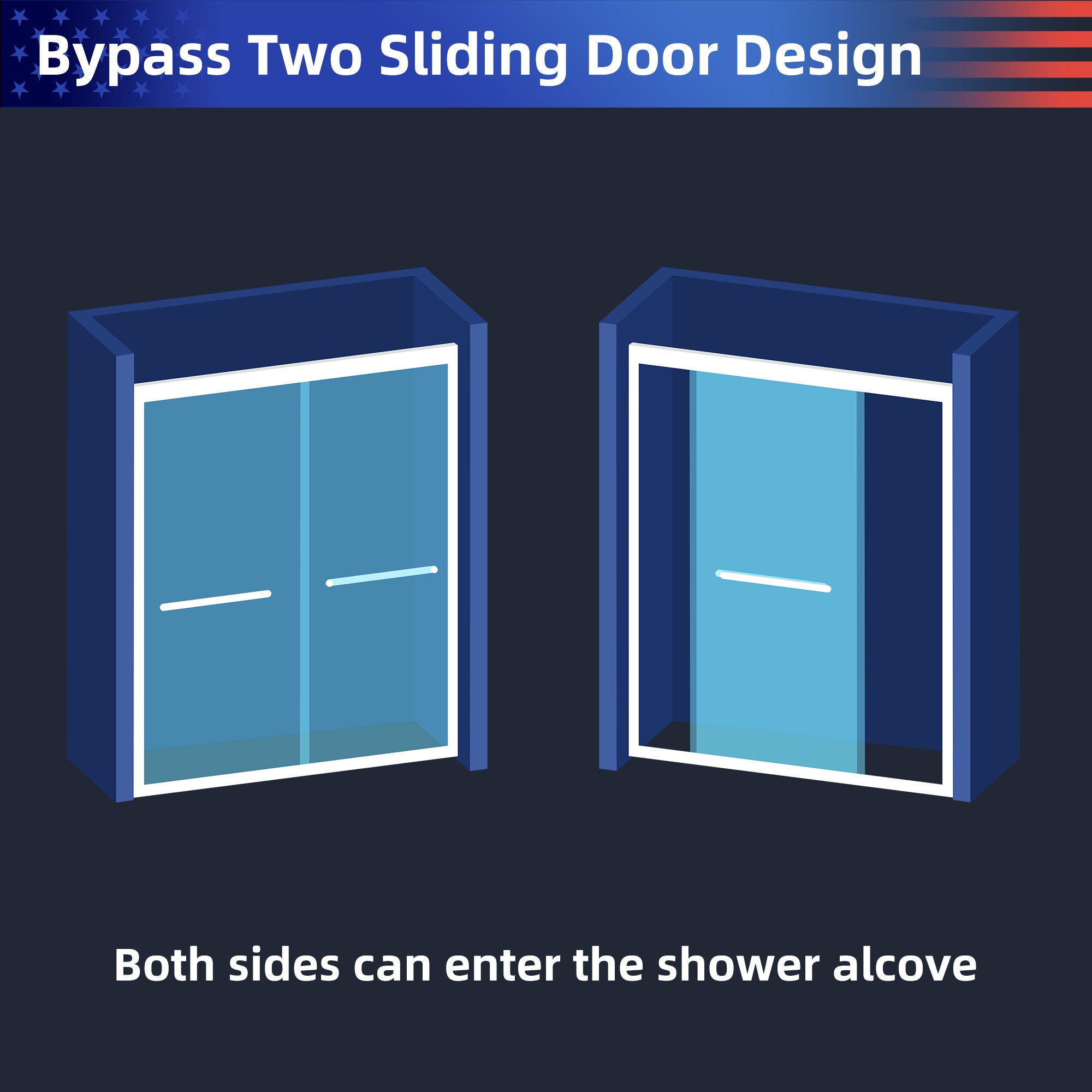 Framed Sliding Shower Door, 6mm Tempered Glass, Chrome