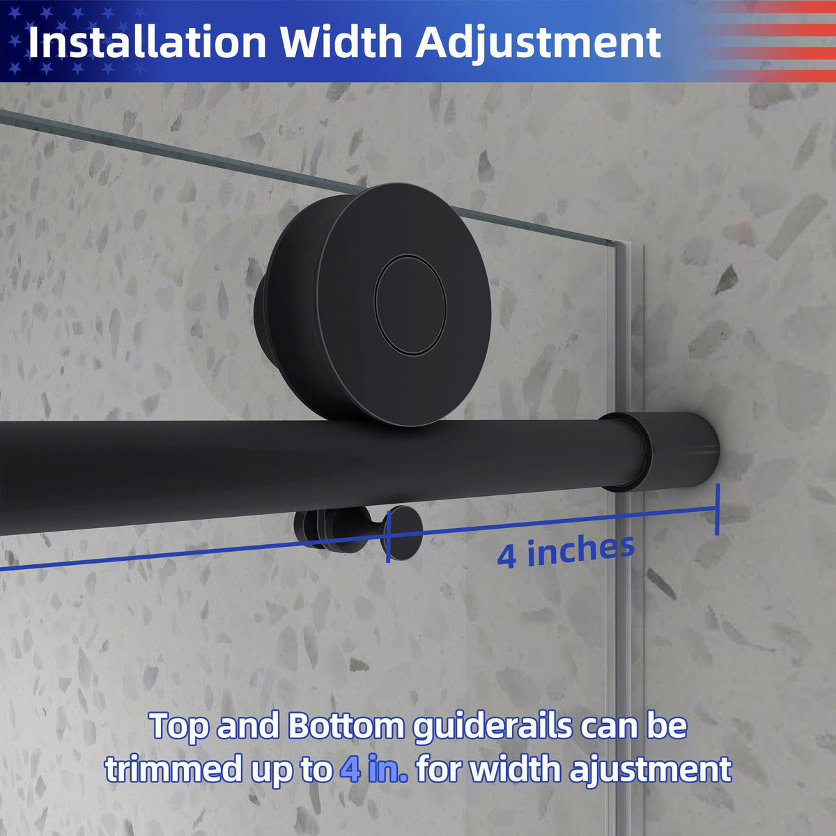 55-60" W x 63" H Frameless Sliding Tub Door, 8mm Tempered Glass