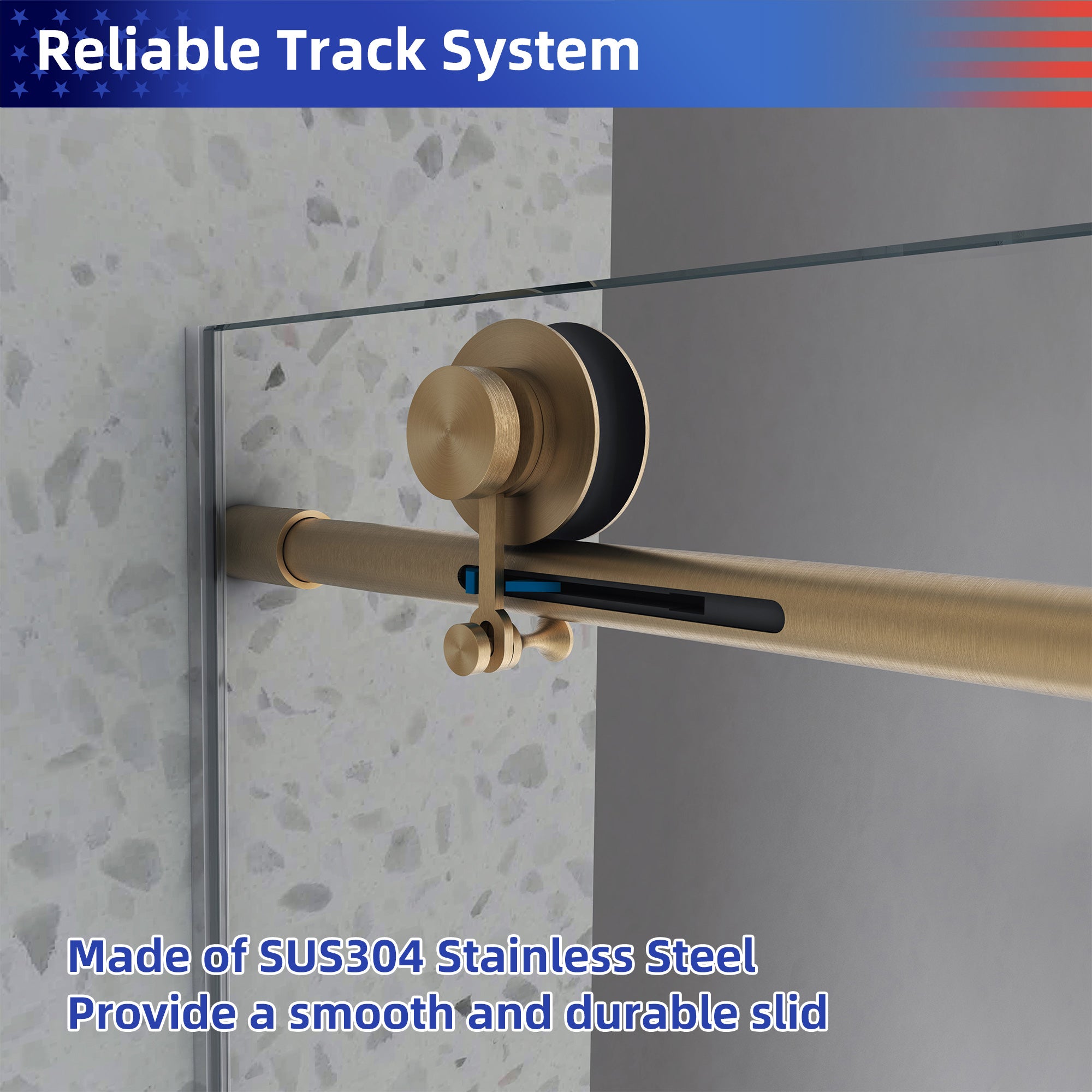 55-60" W x 76" H Frameless Sliding Shower Door, 8mm Tempered Glass