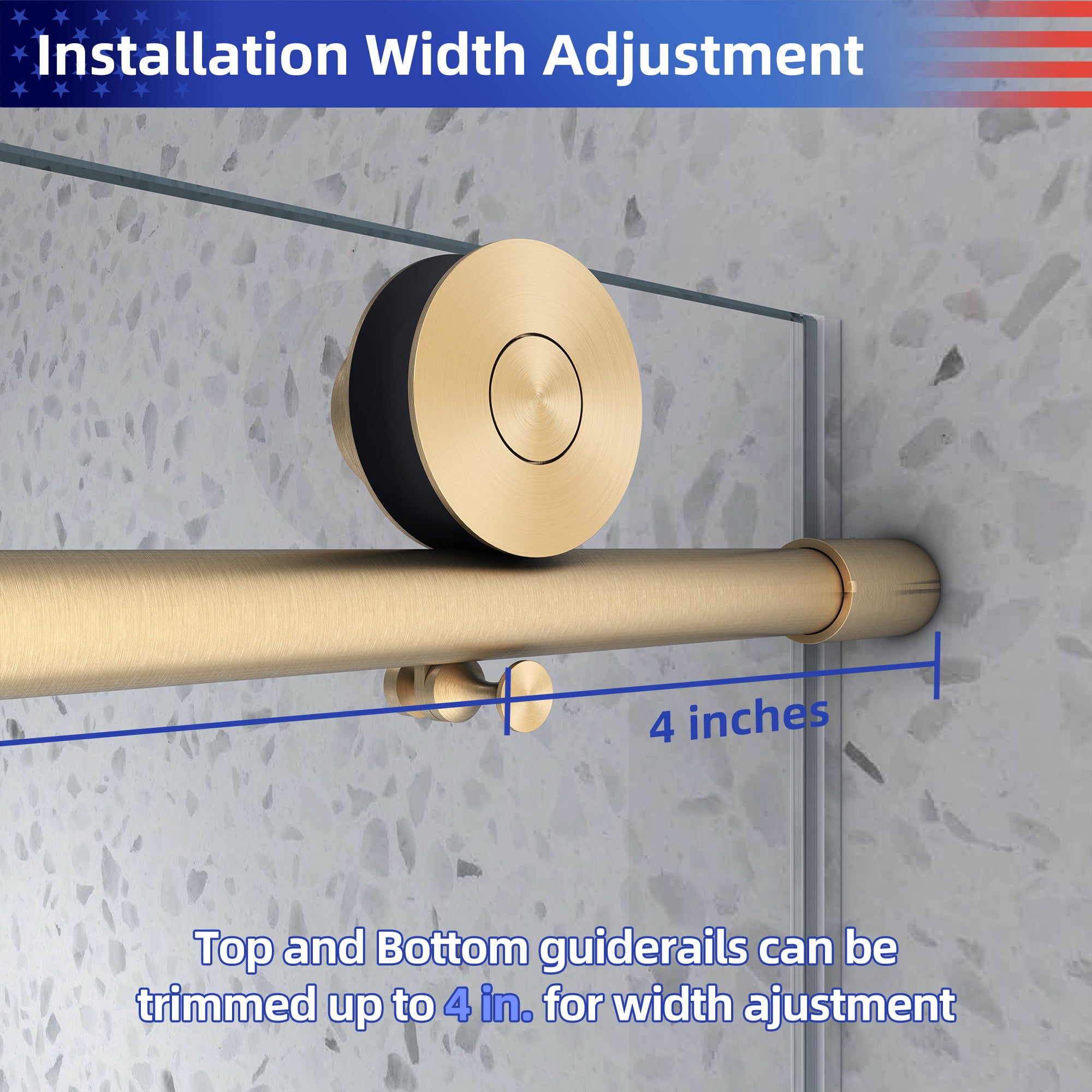 55-60" W x 76" H Frameless Sliding Shower Door, 8mm Tempered Glass