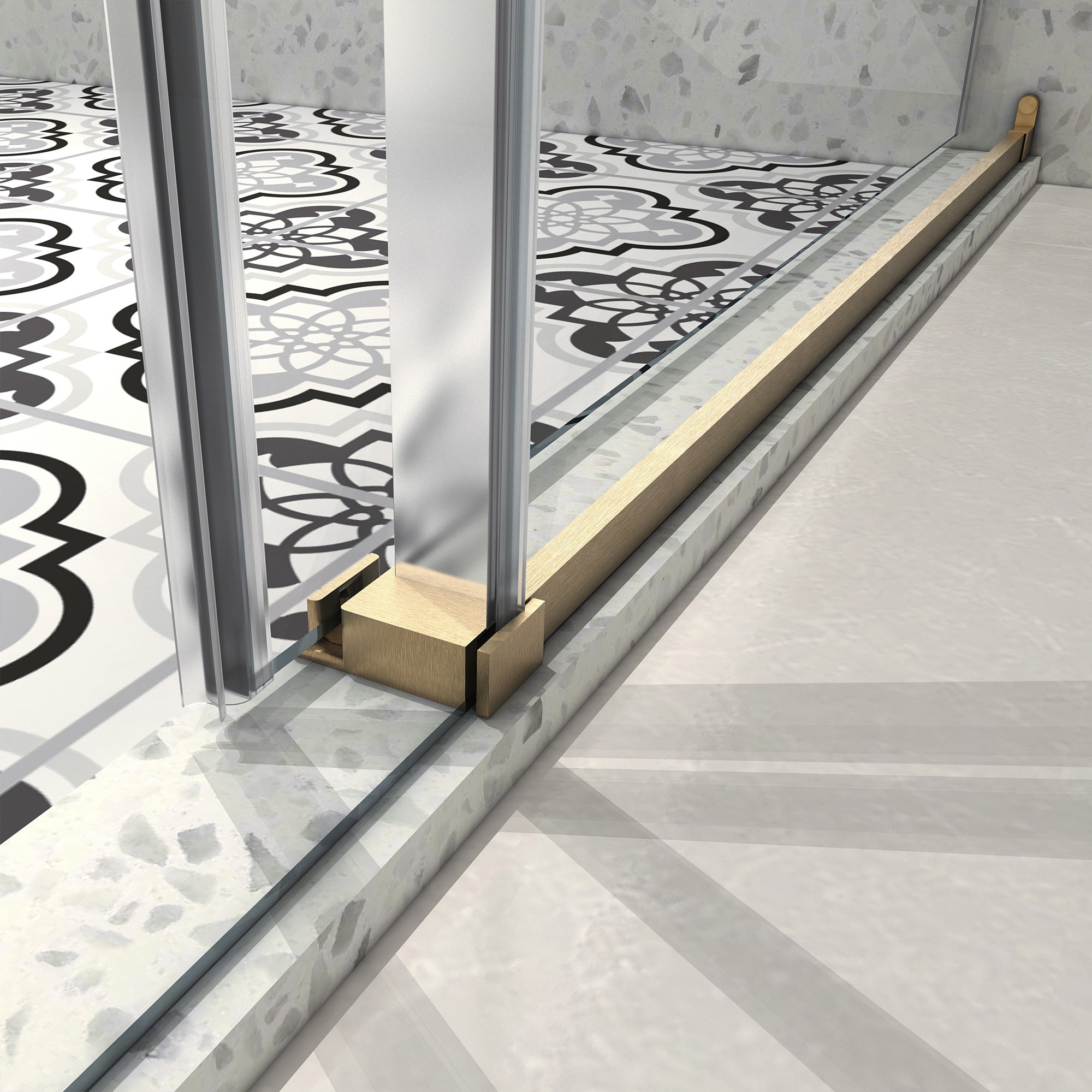 55-60" W x 76" H Frameless Sliding Shower Door, 8mm Tempered Glass