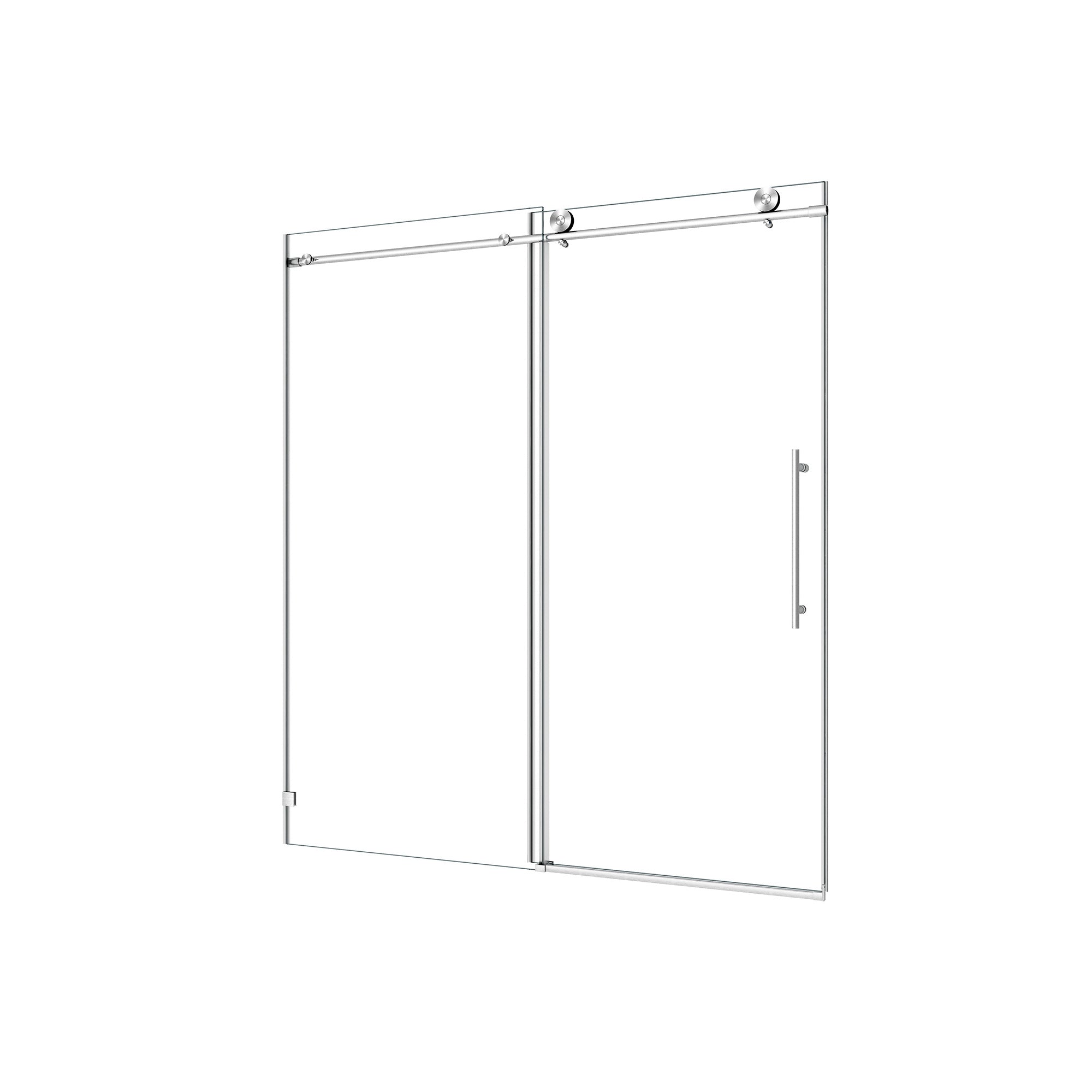 55-60" W x 76" H Frameless Sliding Shower Door, 8mm Tempered Glass