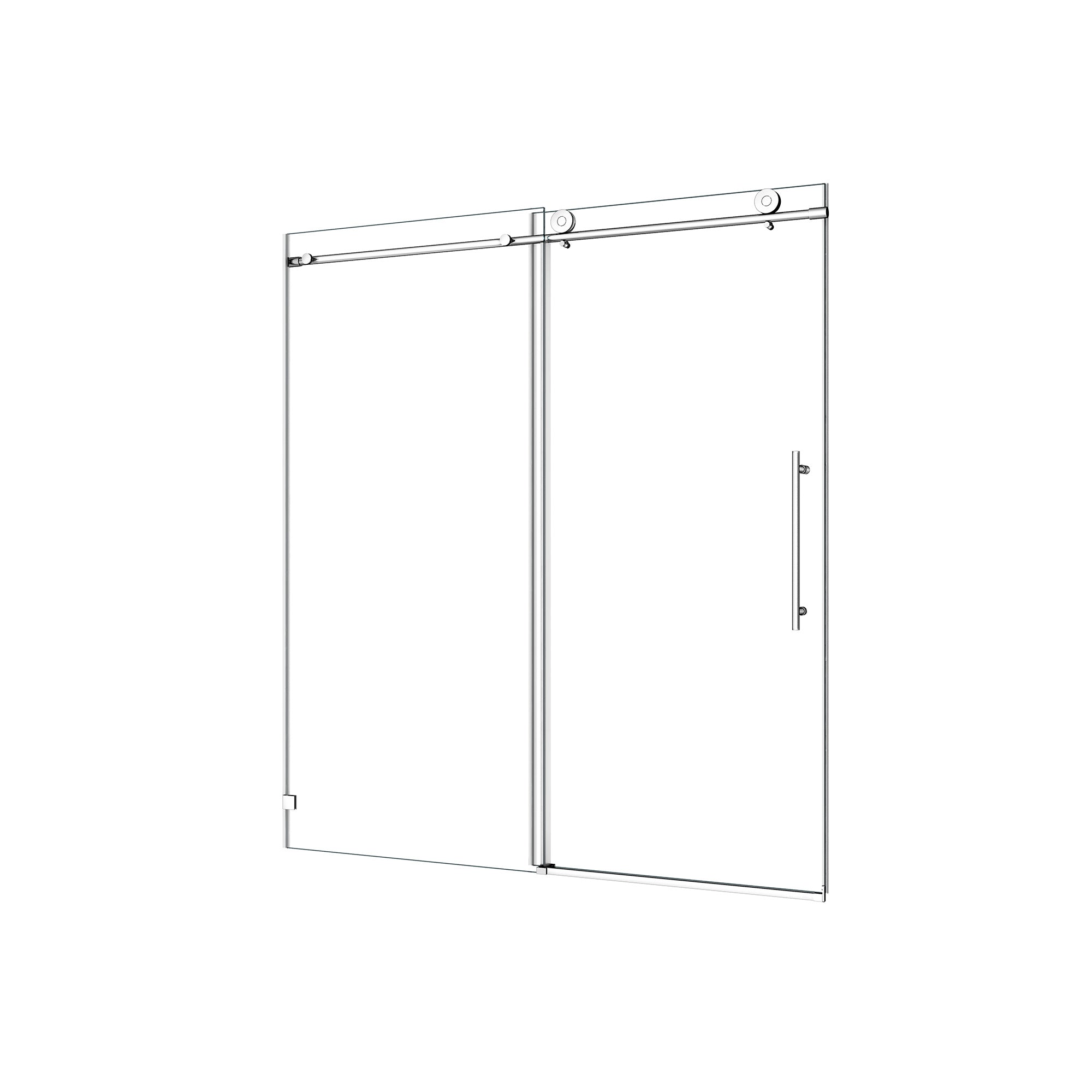 55-60" W x 76" H Frameless Sliding Shower Door, 8mm Tempered Glass