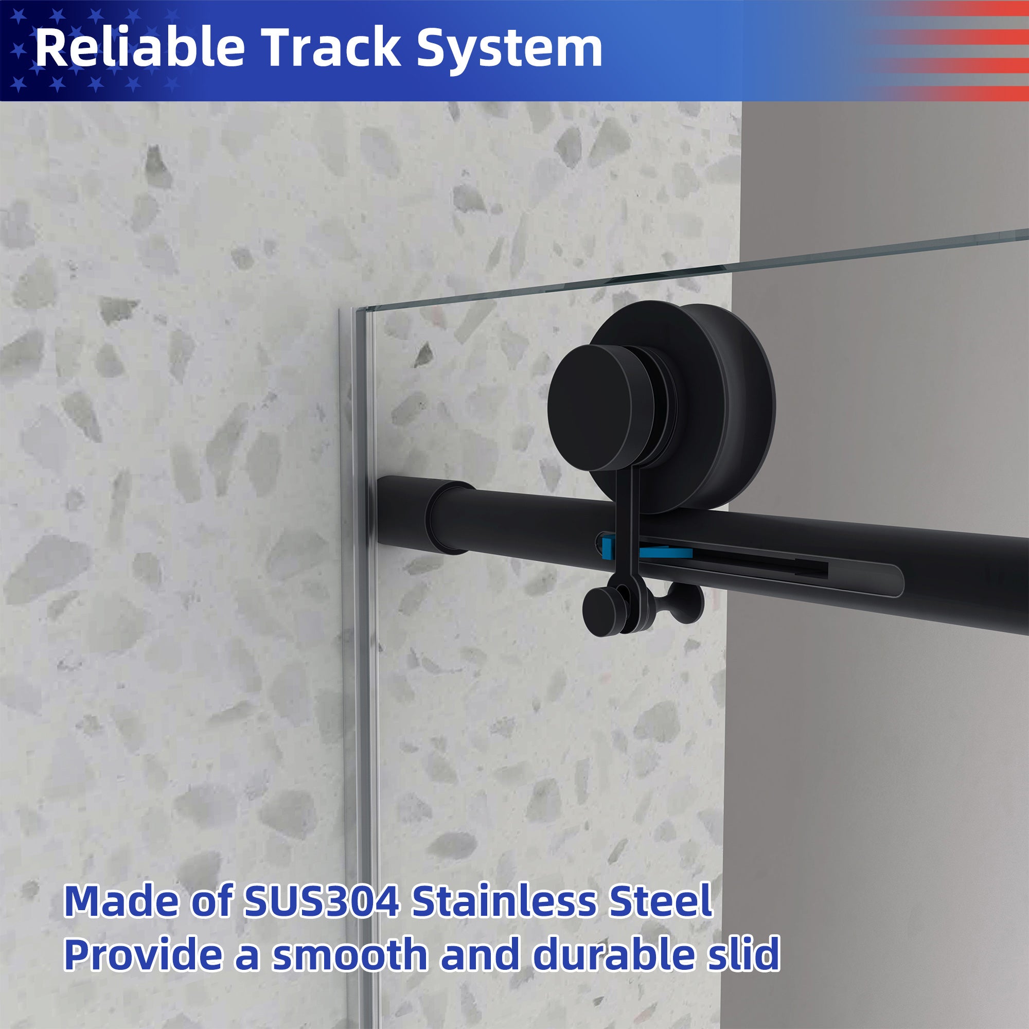 55-60" W x 76" H Frameless Sliding Shower Door, 8mm Tempered Glass