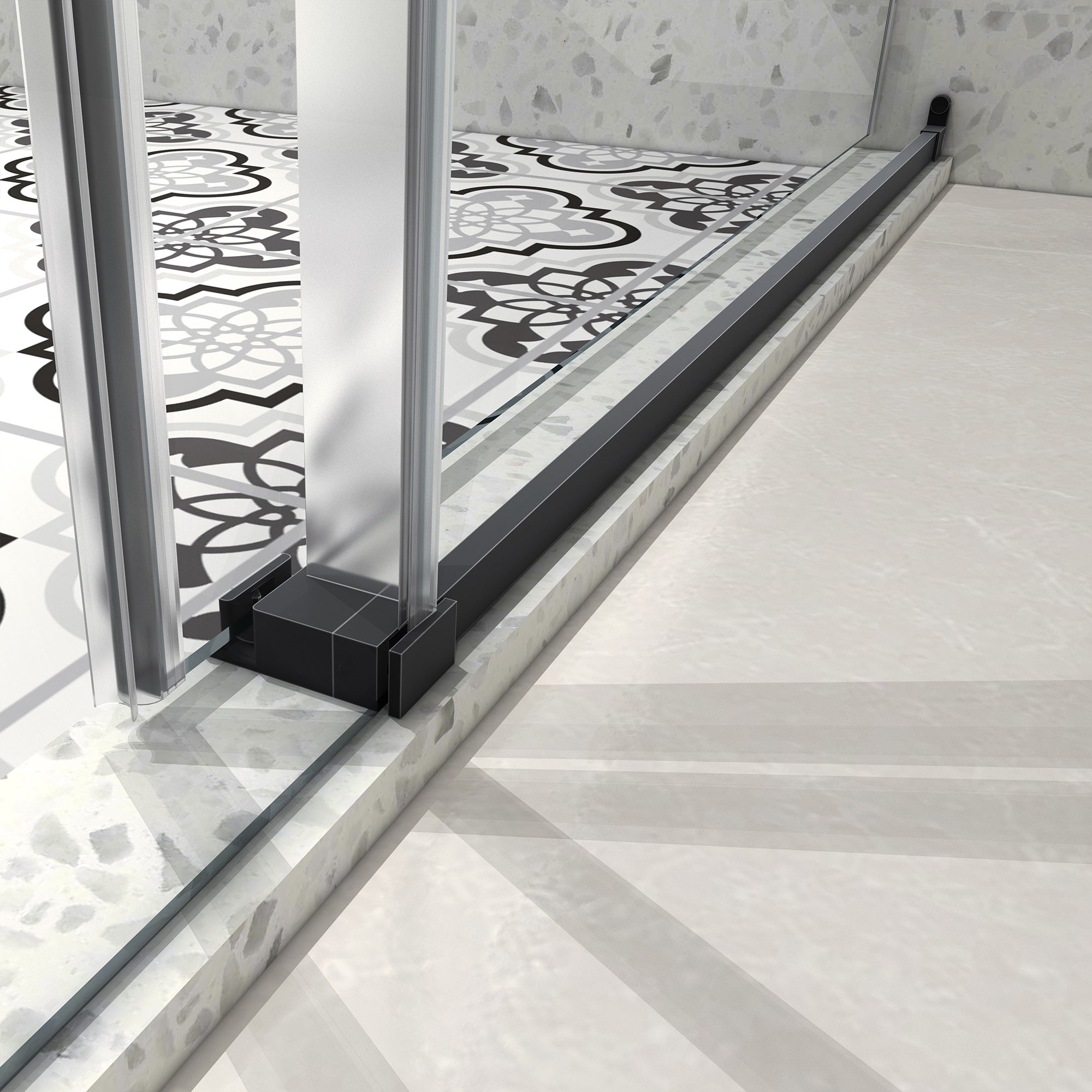 55-60" W x 76" H Frameless Sliding Shower Door, 8mm Tempered Glass