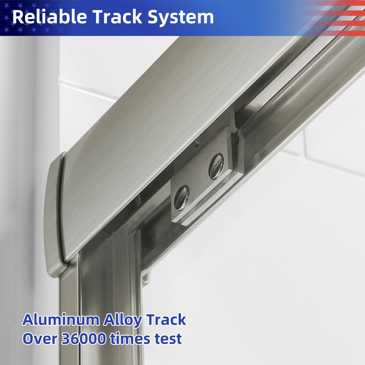 RAINLEX 56-60" x 70" Framed Sliding Shower Door, 6mm Tempered Glass