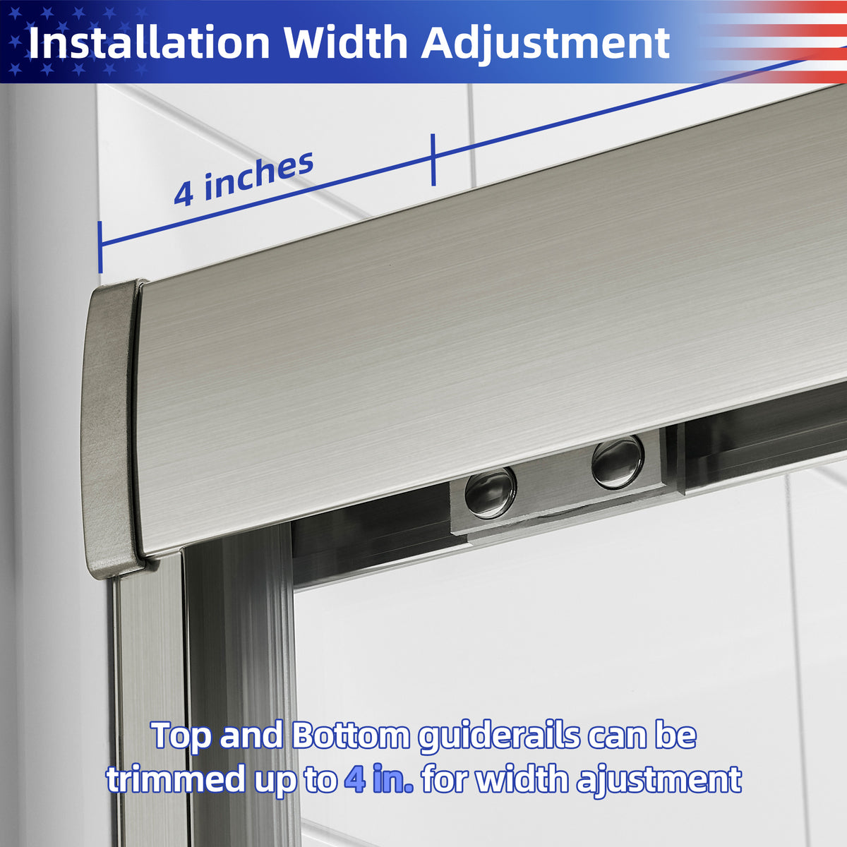 RAINLEX 56-60" x 70" Framed Sliding Shower Door, 6mm Tempered Glass