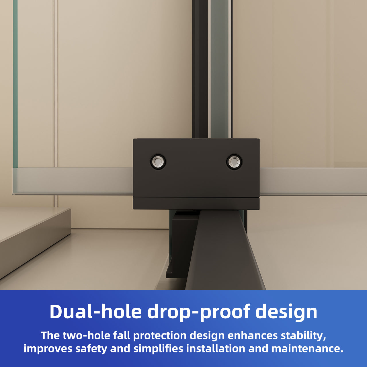 44-48" W x 76" H Adjustable Frame Shower Door, SGCC Tempered Glass, Aluminum Matte Black, Reversible Installation RX-SD18-4876MB