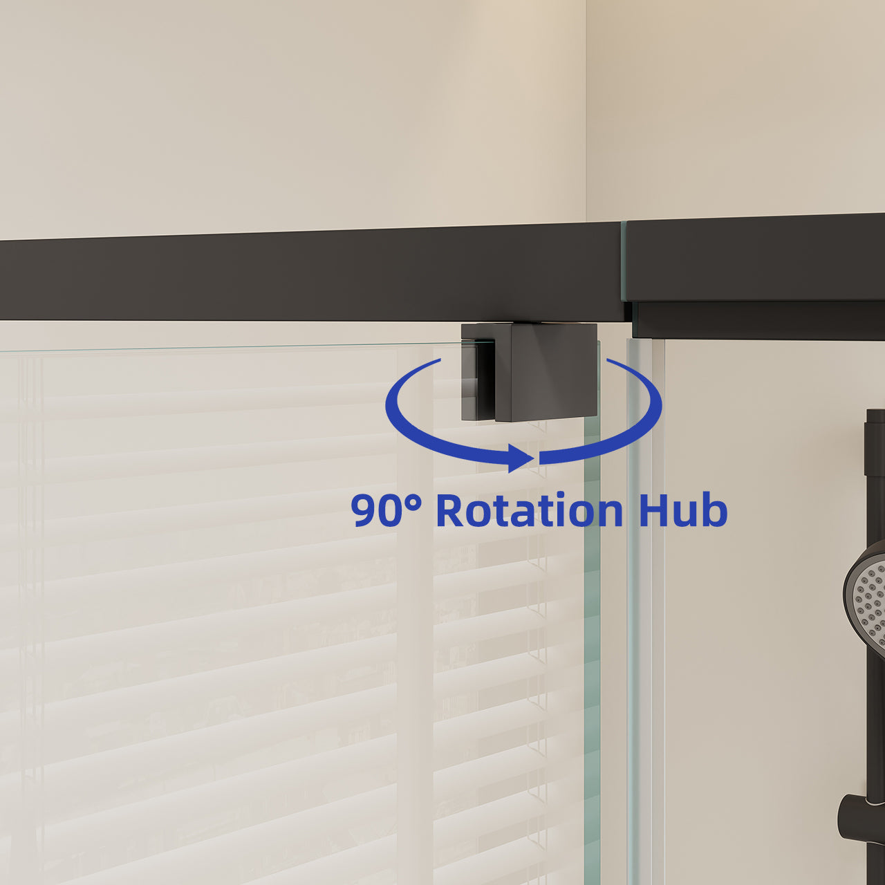 44-48" W x 76" H Adjustable Frame Shower Door, SGCC Tempered Glass, Aluminum Matte Black, Reversible Installation RX-SD18-4876MB
