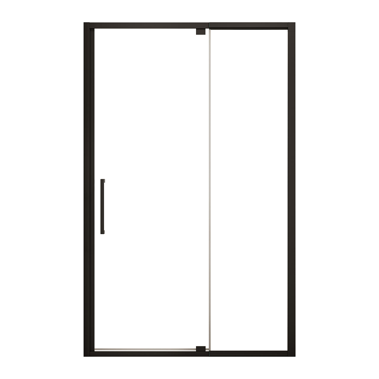 44-48" W x 76" H Adjustable Frame Shower Door, SGCC Tempered Glass, Aluminum Matte Black, Reversible Installation RX-SD18-4876MB