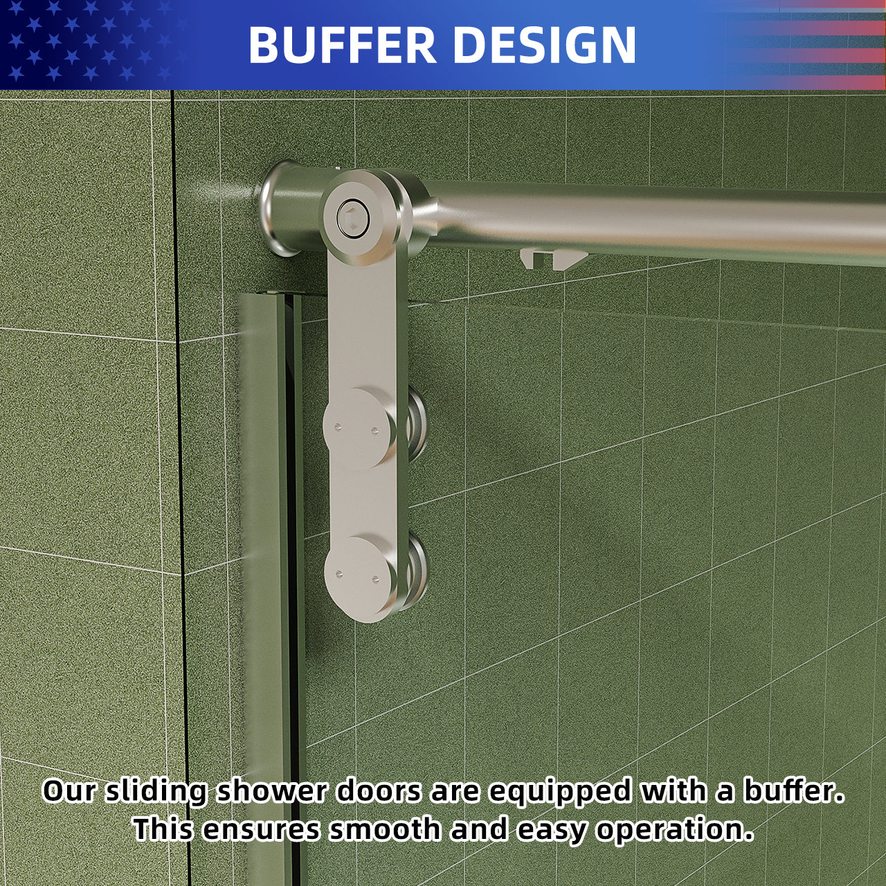 56-60 "W x 76 "H Frameless Sliding Shower Door with Premium 5/16" (8mm) Thick Tempered Glass Shower Enclosure with Towel Hanging Bar, Easy Clean Coating on Both Sides, Brushed Nickel Finish Textured Premium, Cushioned Design RX-SD23-6076