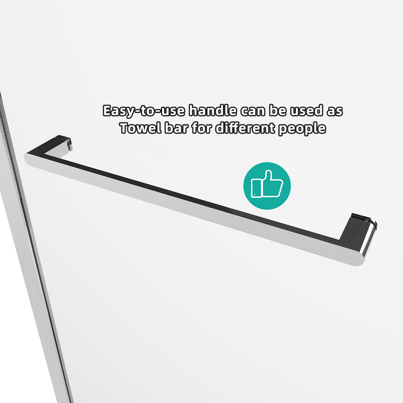 56-60 “W x 76 ‘H Frameless Glass Sliding Shower Door, 5/16’ Thick Tempered Glass, Easy Clean Coating RX-SD24-6076