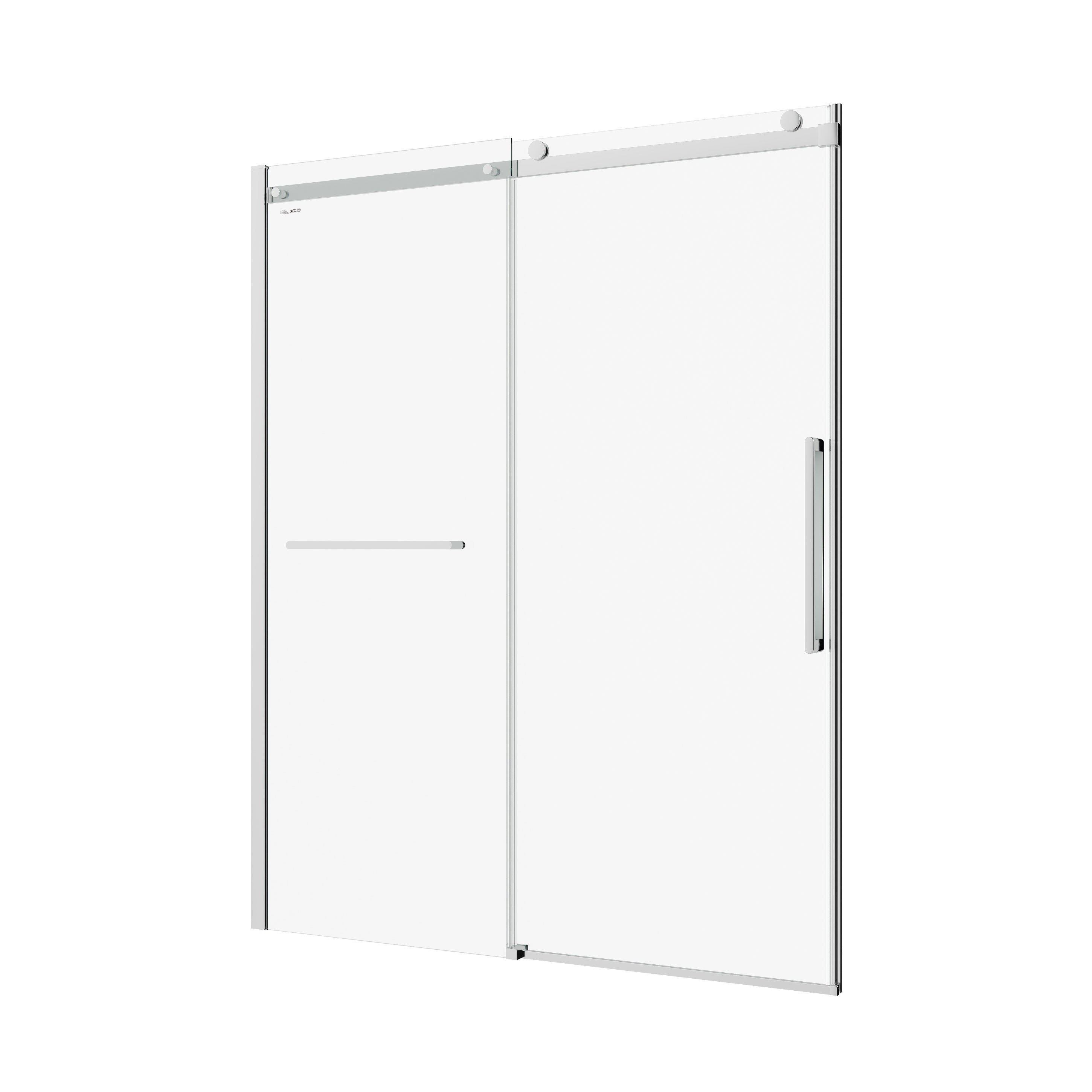 56-60 “W x 76 ‘H Frameless Glass Sliding Shower Door, 5/16’ Thick Tempered Glass, Easy Clean Coating RX-SD24-6076