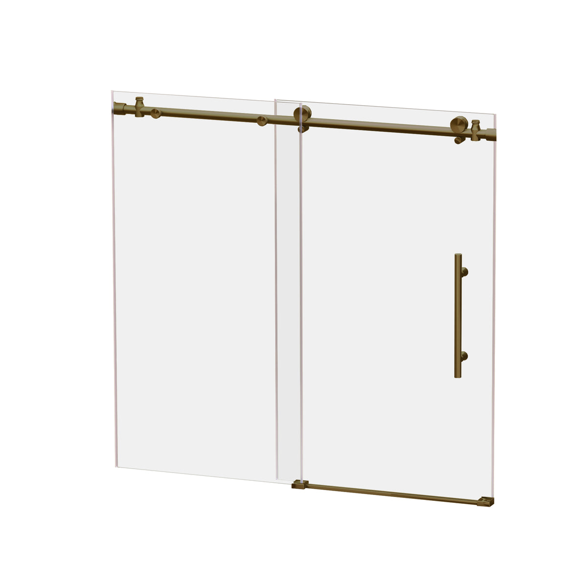 RAINLEX 56-60" W x 60" H Frameless Sliding Shower Door in Stainless Steel