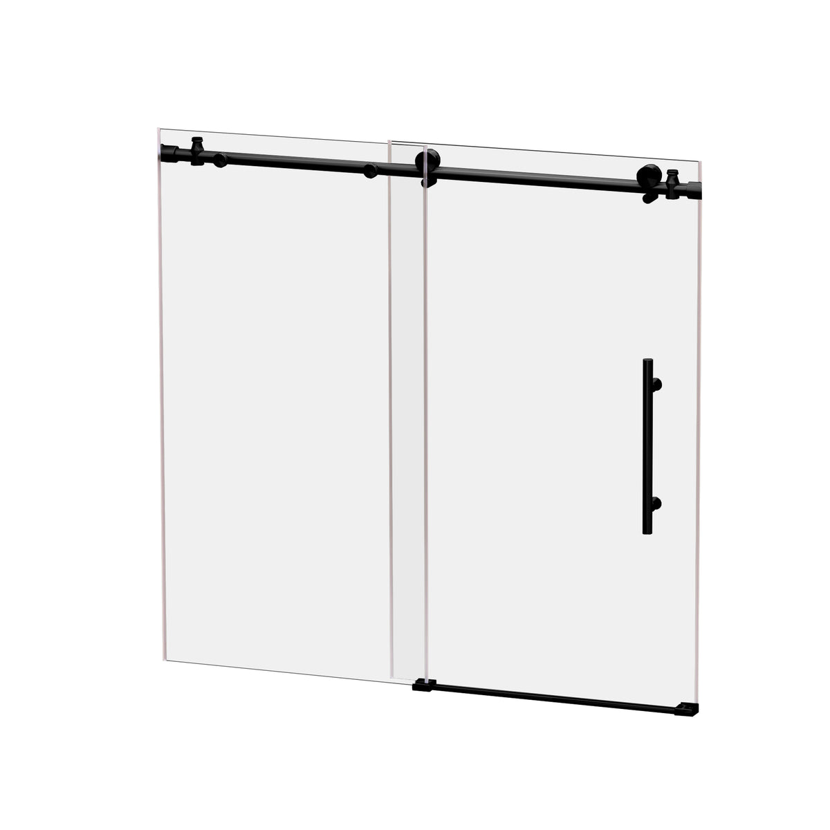 RAINLEX 56-60" W x 60" H Frameless Sliding Shower Door in Stainless Steel