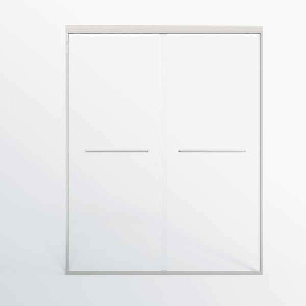56-60 in. W x 72 in. H Double Sliding Shower Door, Semi-frameless Bypass Bathroom Sliding Door with 1/4" (6mm) Tempered Glass for Walk-in Shower RX-SD26-6072