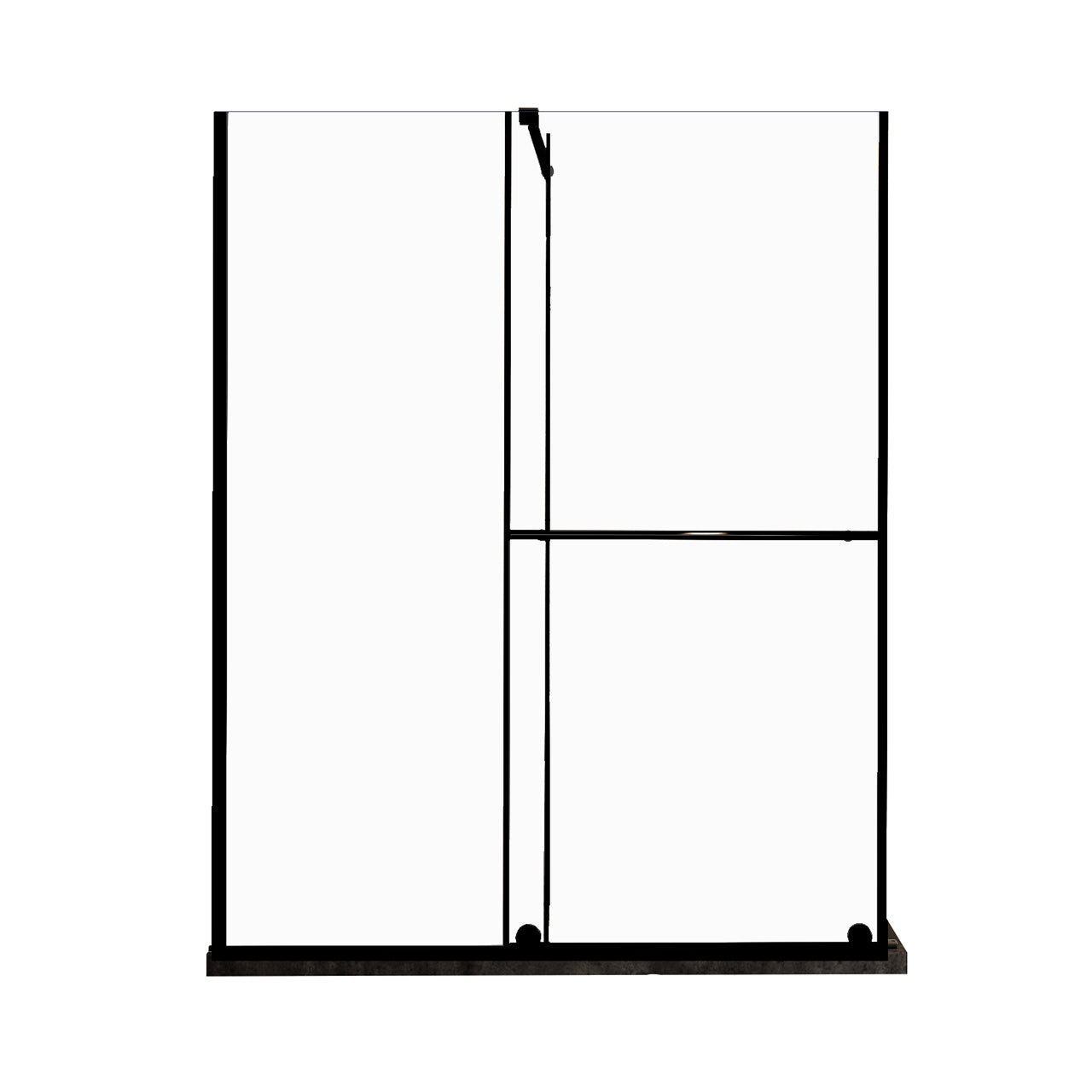 Glass Shower Door, 30 - 60 in.W x 72 in.H Shower Sliding Door Walk-in Shower Screen Dual Usage,1/4 Inch Thick Glass Panel with Stainless Steel Handle, Supporting Bar, Black RX-SD27-6072MB