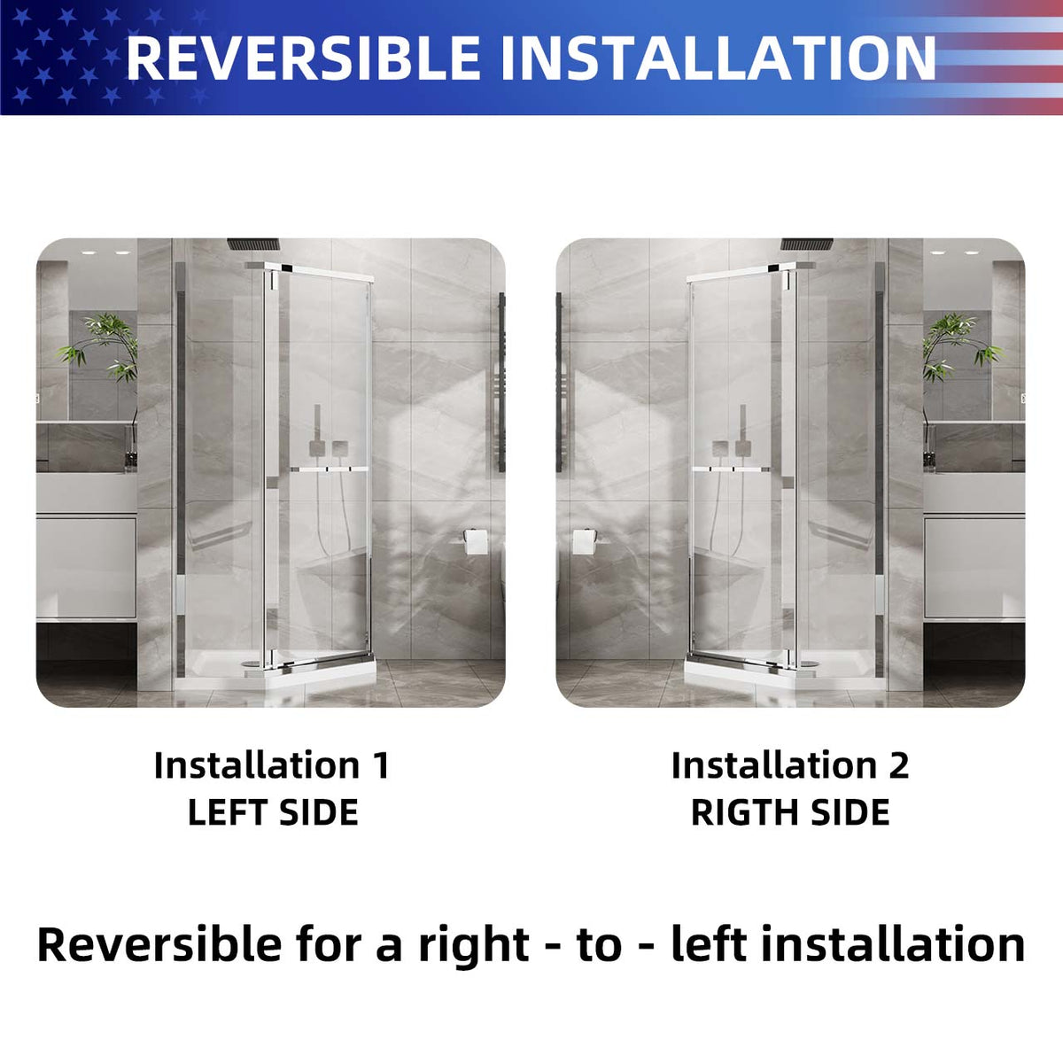 RAINLEX 36 in. x 36 in. x 72 in. Neo-Angle Frameless Shower Enclosure