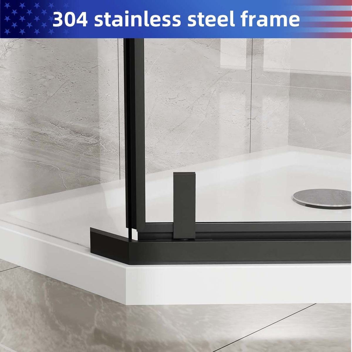 RAINLEX 36 in. x 36 in. x 72 in. Neo-Angle Frameless Shower Enclosure