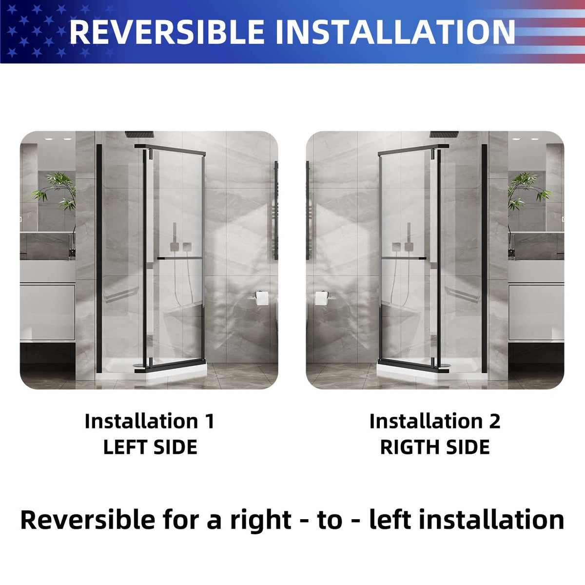 RAINLEX 36 in. x 36 in. x 72 in. Neo-Angle Frameless Shower Enclosure
