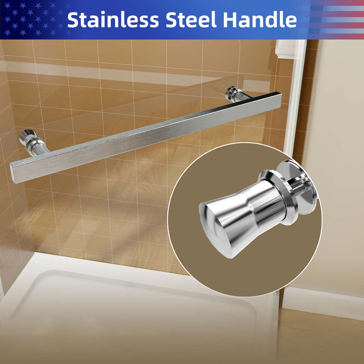 RAINLEX 36 in. x 72 in. Neo-Angle Pivot Frameless Shower Door