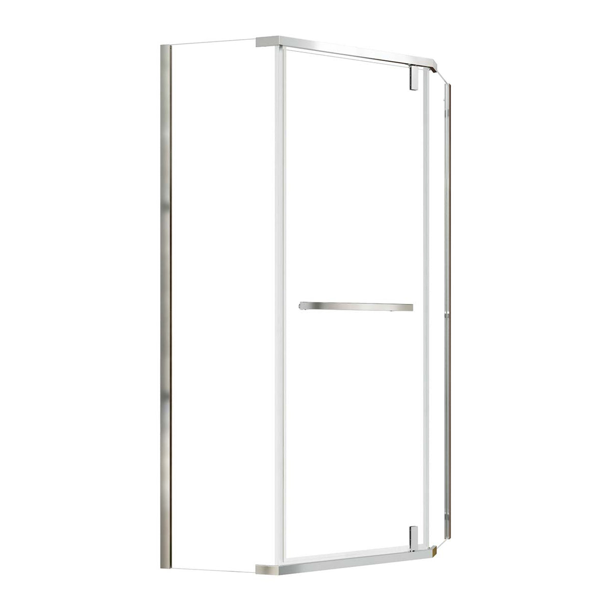 RAINLEX 36 in. x 72 in. Neo-Angle Pivot Frameless Shower Door