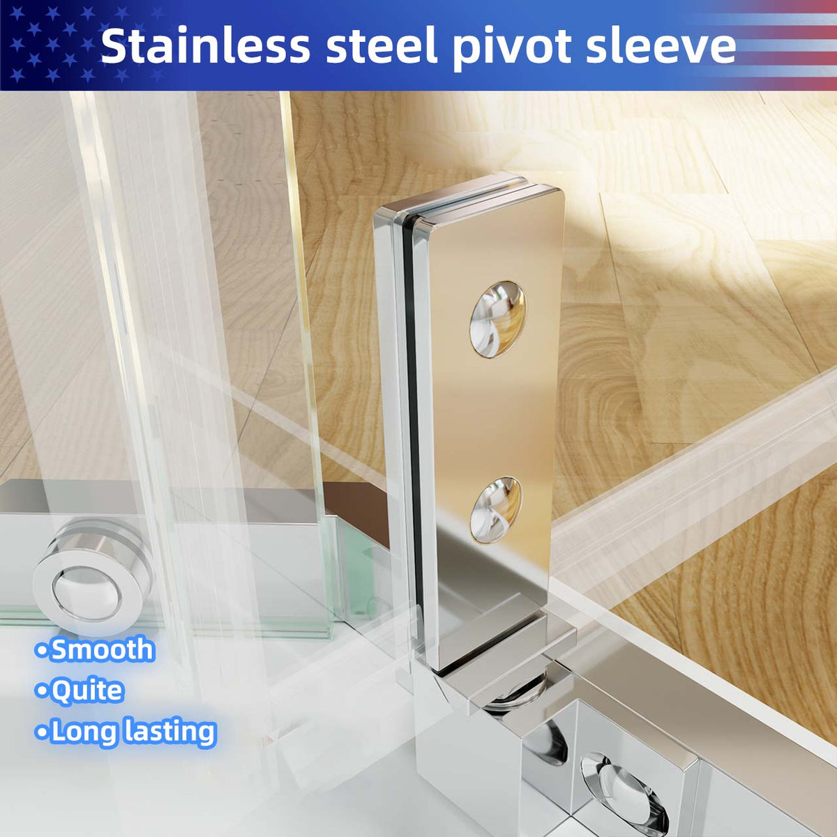 RAINLEX 36 in. x 72 in. Neo-Angle Pivot Frameless Shower Door