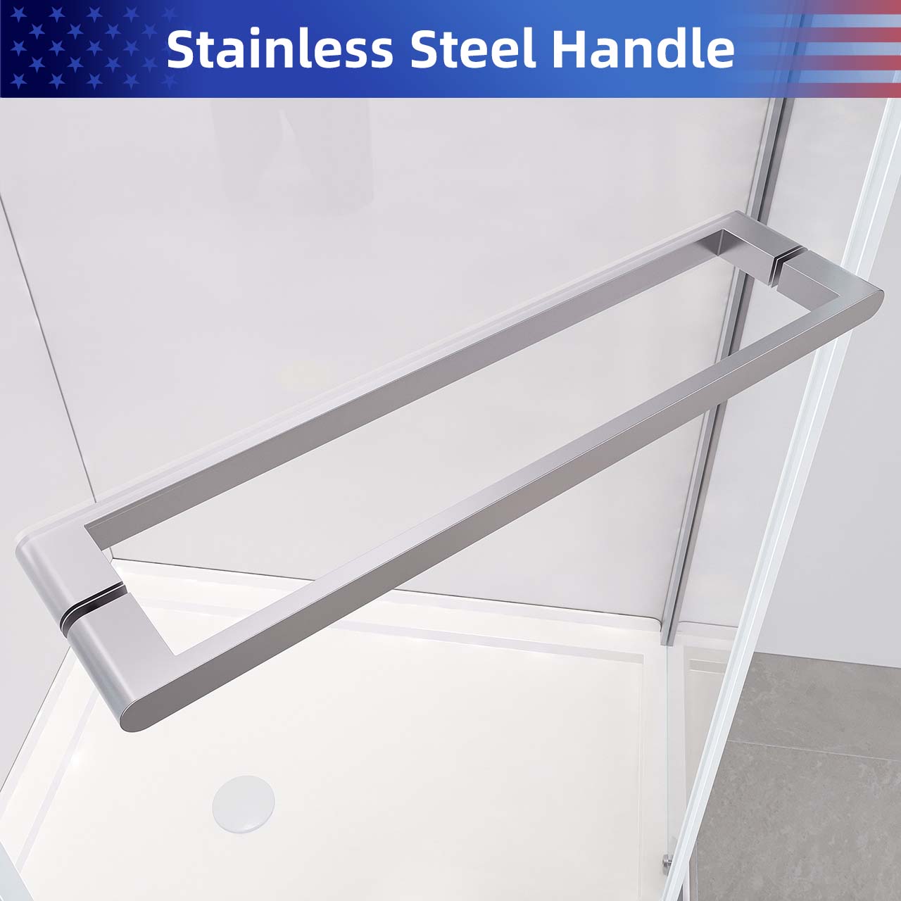 Rainlex 36" x 72" Pivot Frameless Shower Door, 6mm Tempered Glass