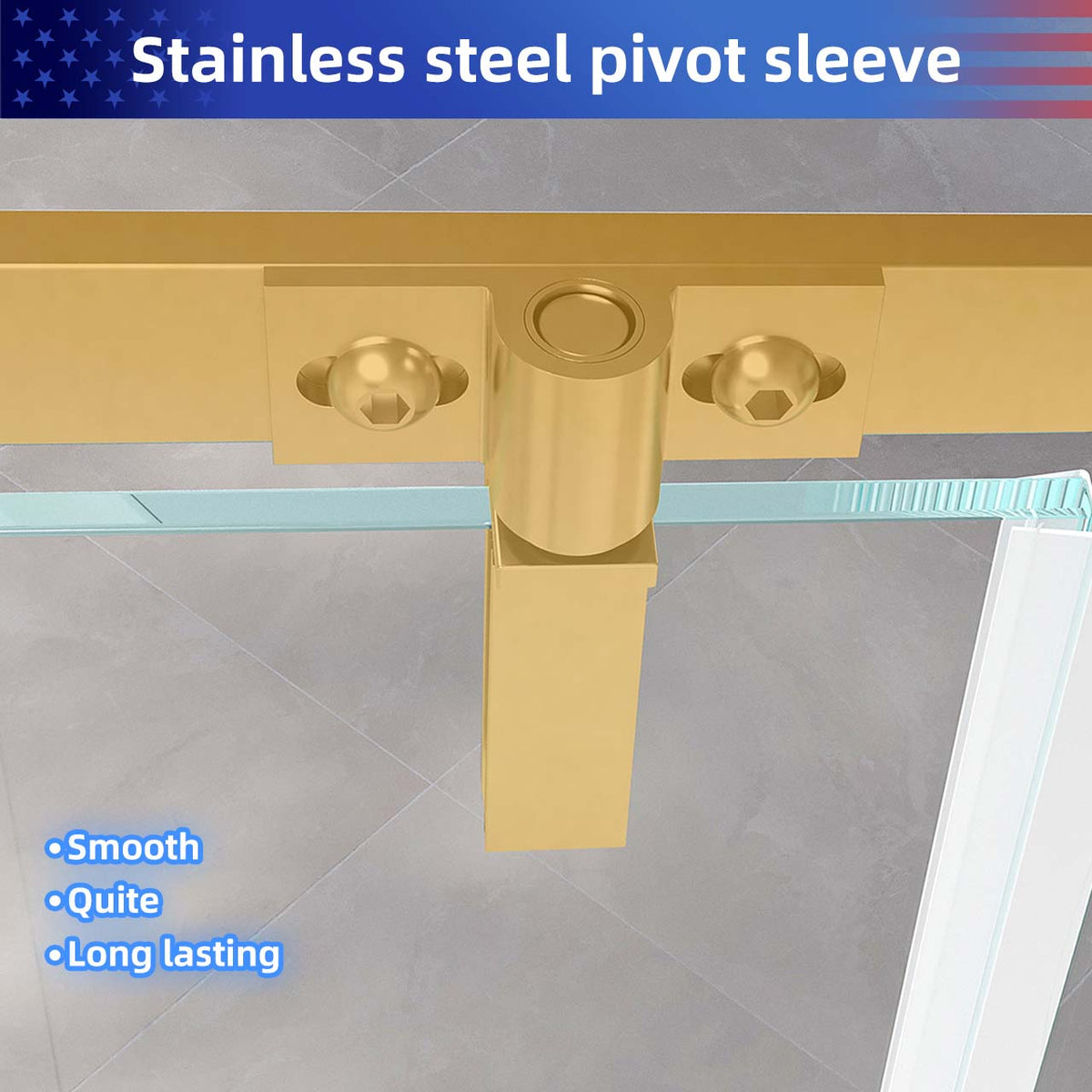 Rainlex 36" x 72" Pivot Frameless Shower Door, 6mm Tempered Glass