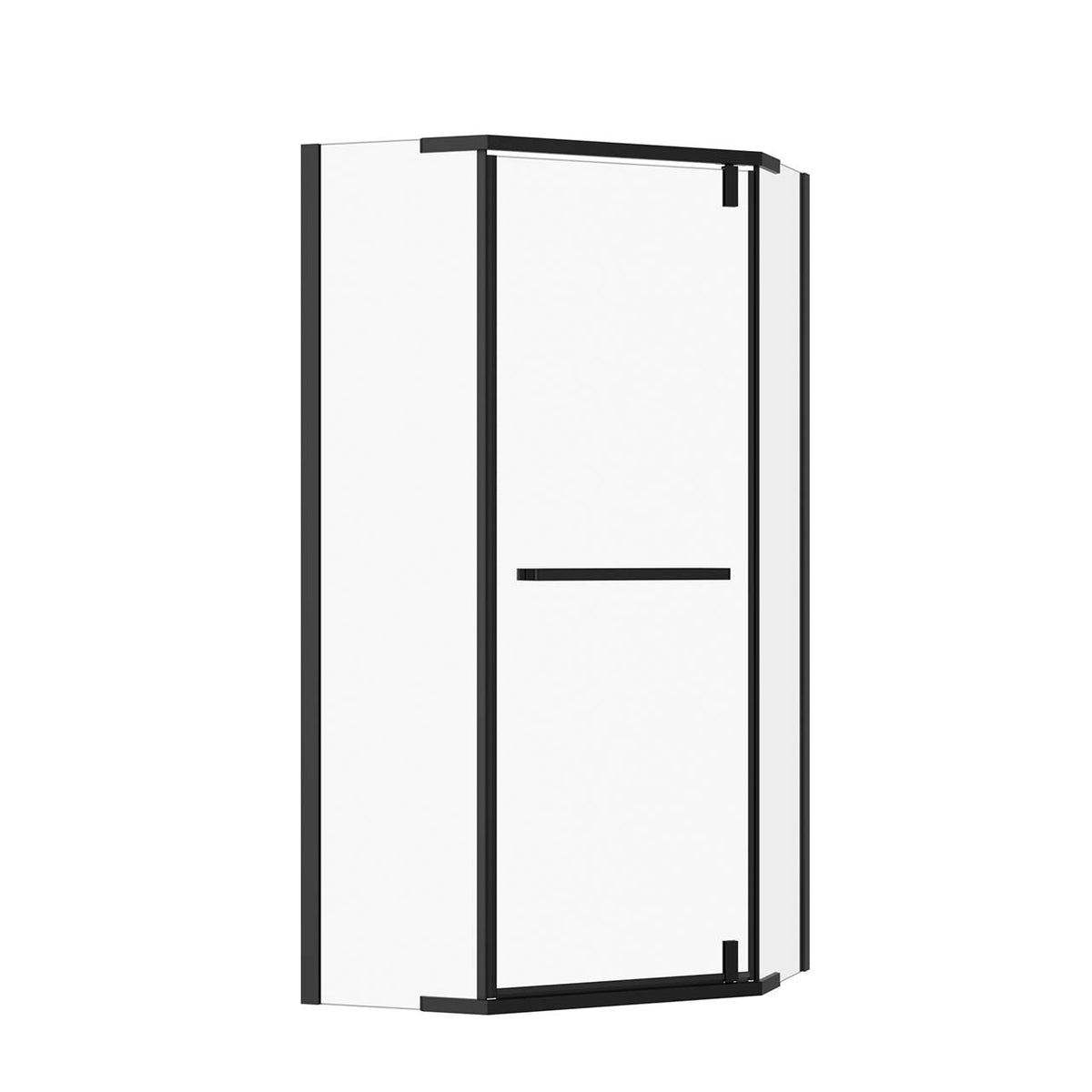 RAINLEX 36 in. x 72 in. Neo-Angle Frameless Shower Door, 1/4 in. Glass