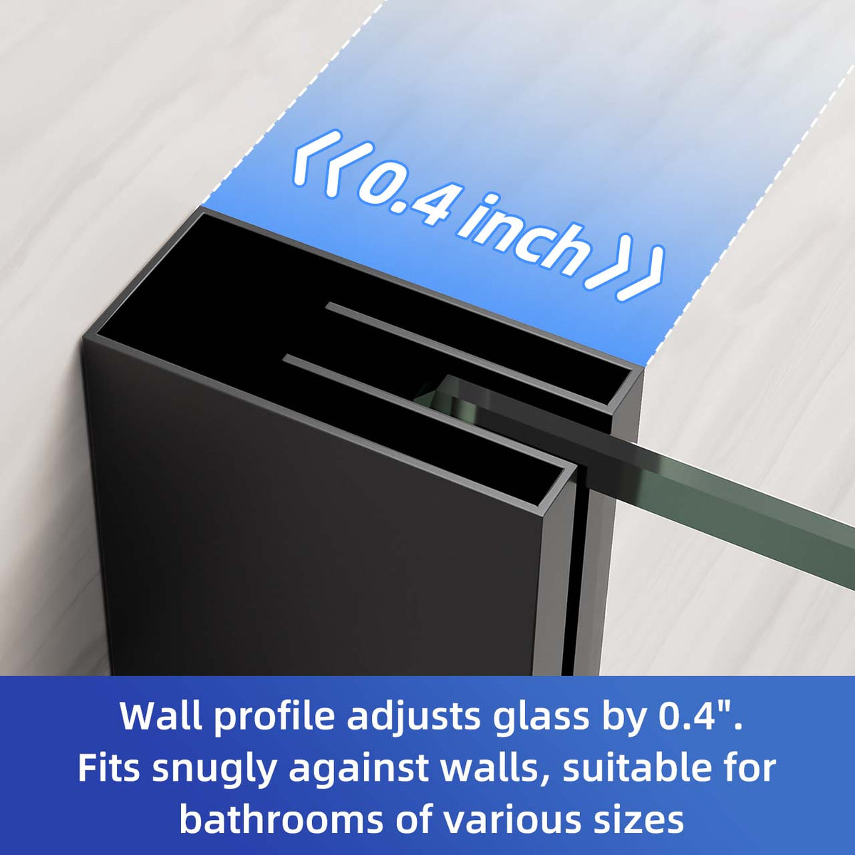 RAINLEX 36 in. x 72 in. Neo-Angle Frameless Shower Door, 1/4 in. Glass