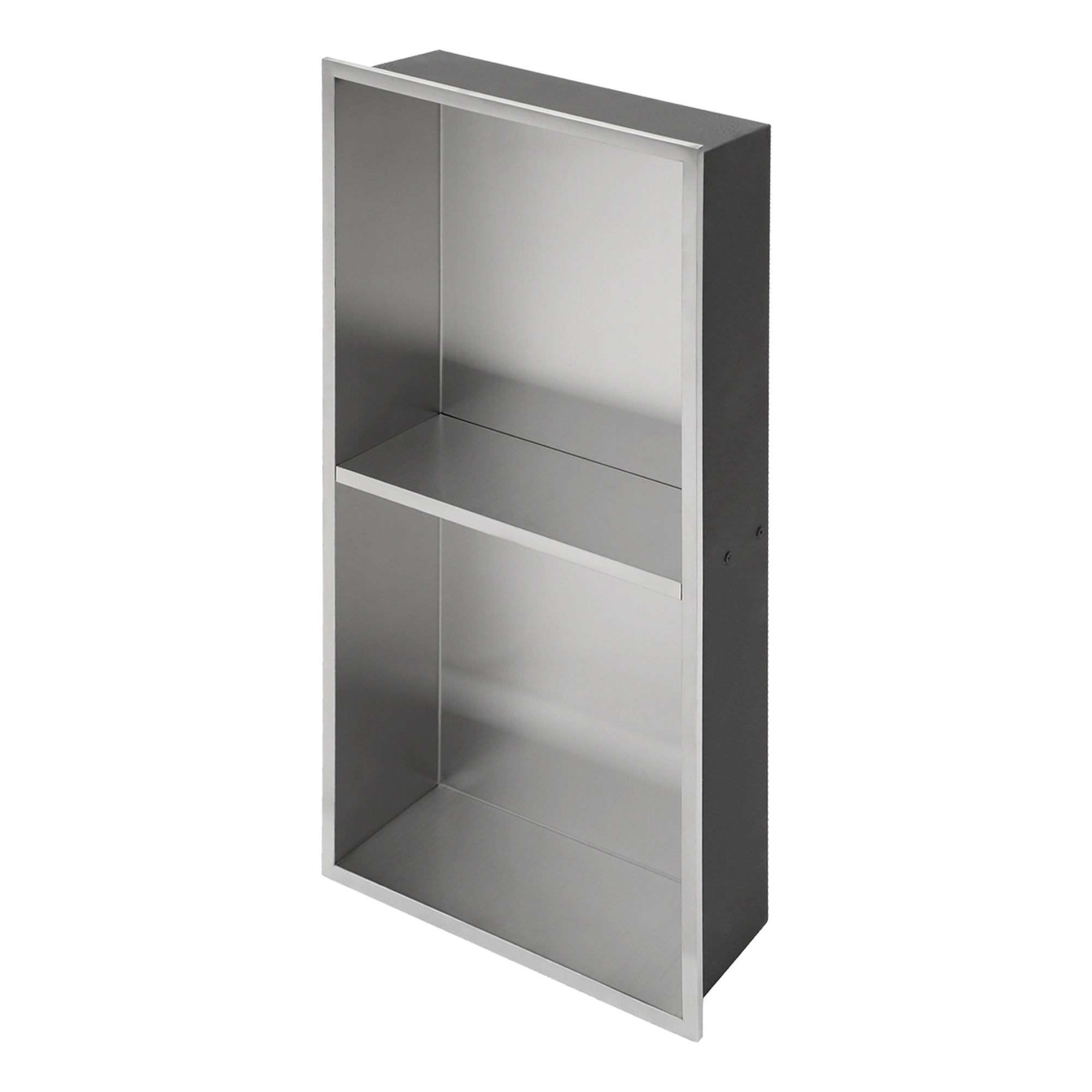 13" x 25" Stainless Steel Double Shelf Recessed Shower Niche