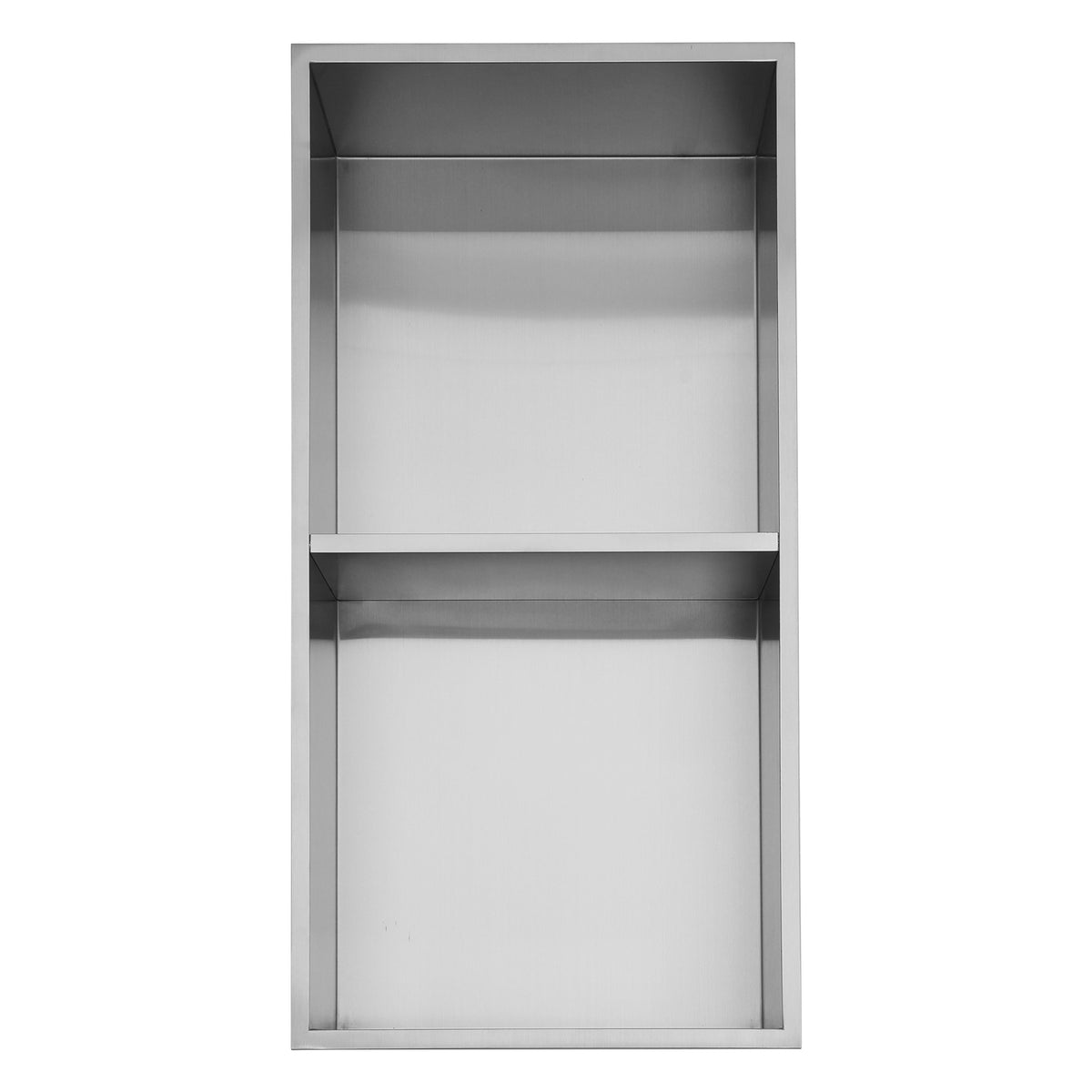 RAINLEX 13" x 25" Stainless Steel Double Shelf Recessed Shower Niche