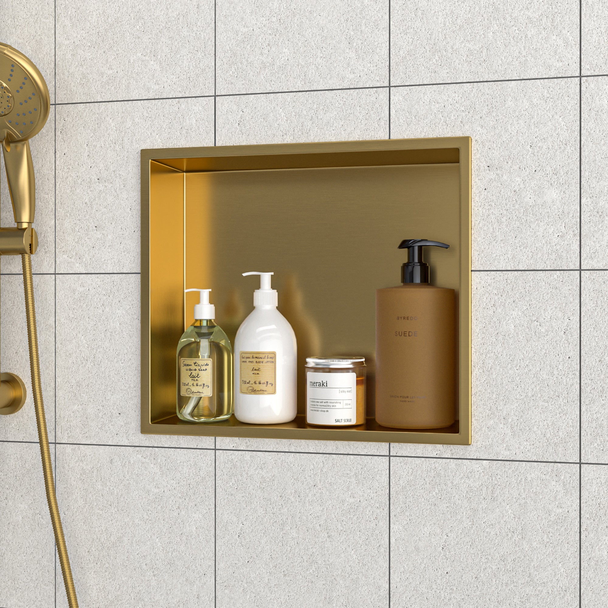 15" W × 13" H Stainless Steel Wall Niche Rectangular Recessed Shower Niche, No Tile Needed RX-SN04