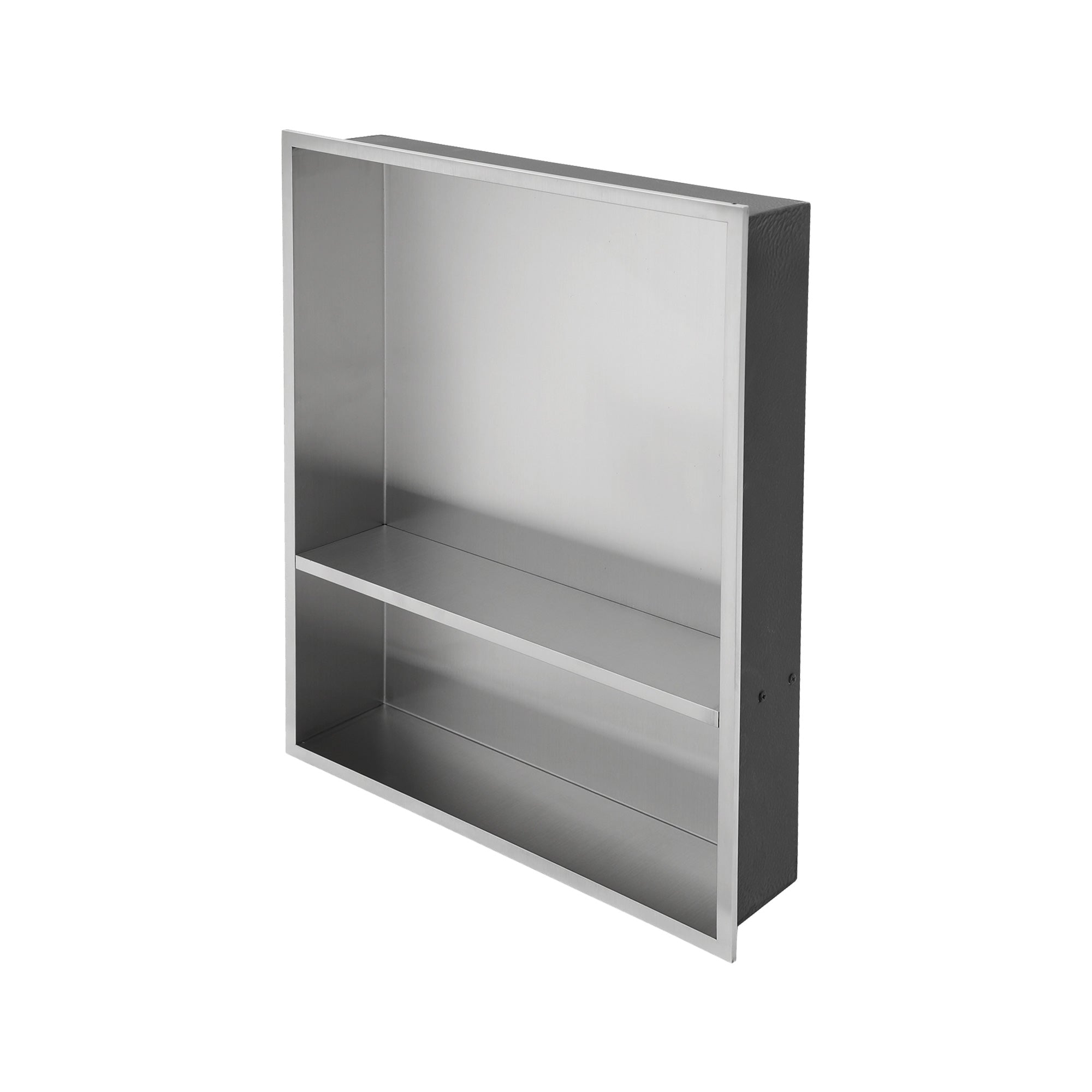 17" x 21" Stainless Steel Double Shelf Recessed Shower Niche