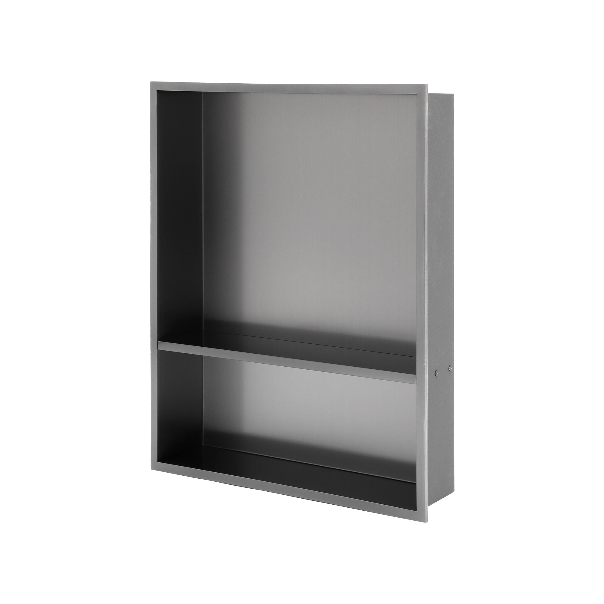 17" x 21" Stainless Steel Double Shelf Recessed Shower Niche